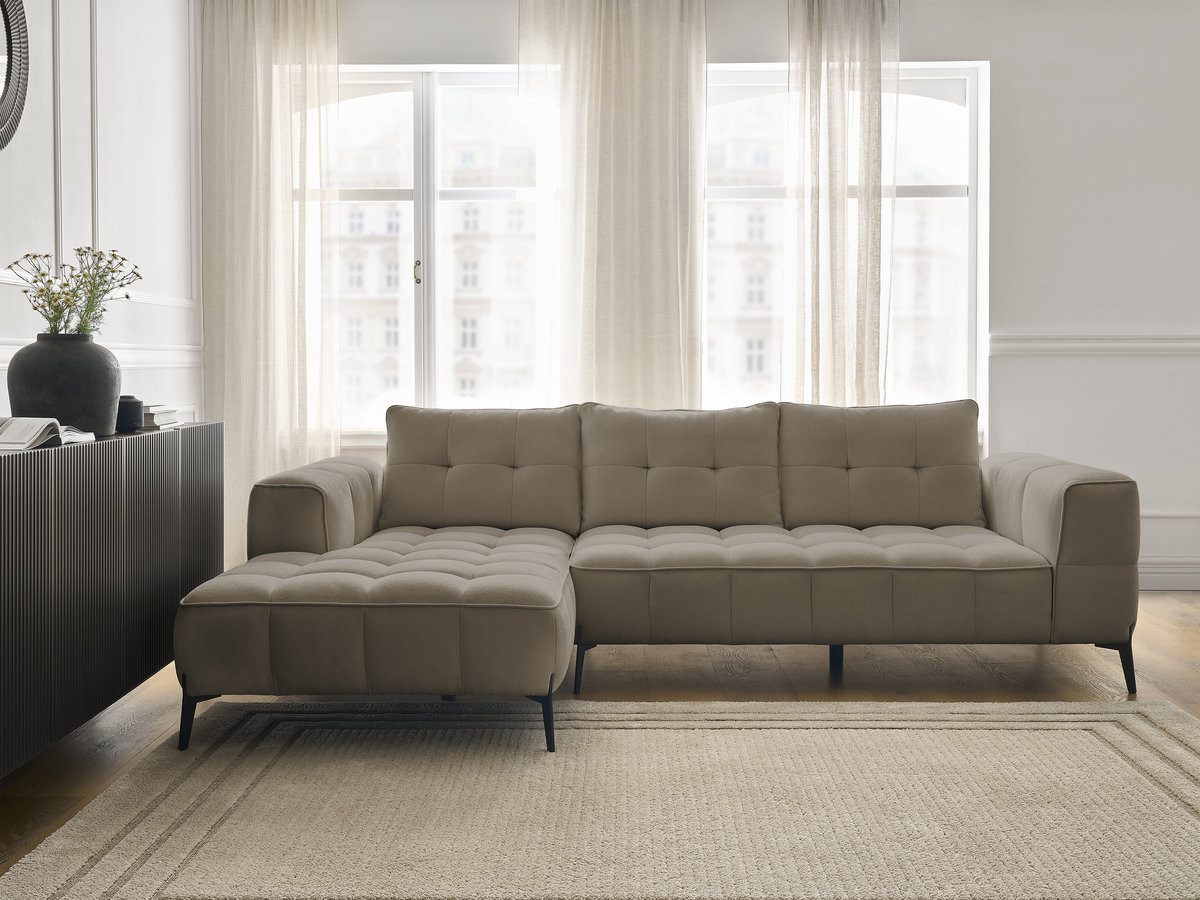 Bobochic Anis Ecksofa Strukturstoff Taupe Ecke links