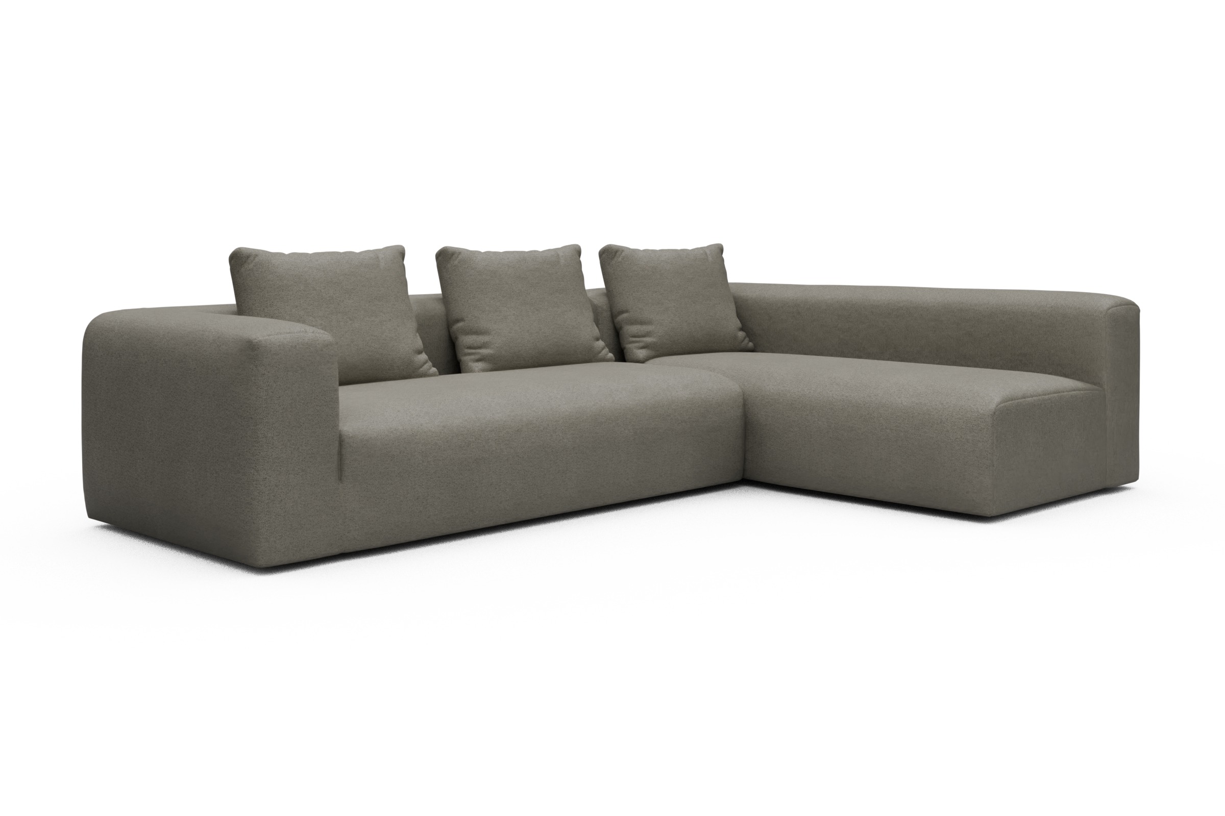Ecksofa Fred 2x 2,5-Sitzer rechts offen Denari-Warm-Grey