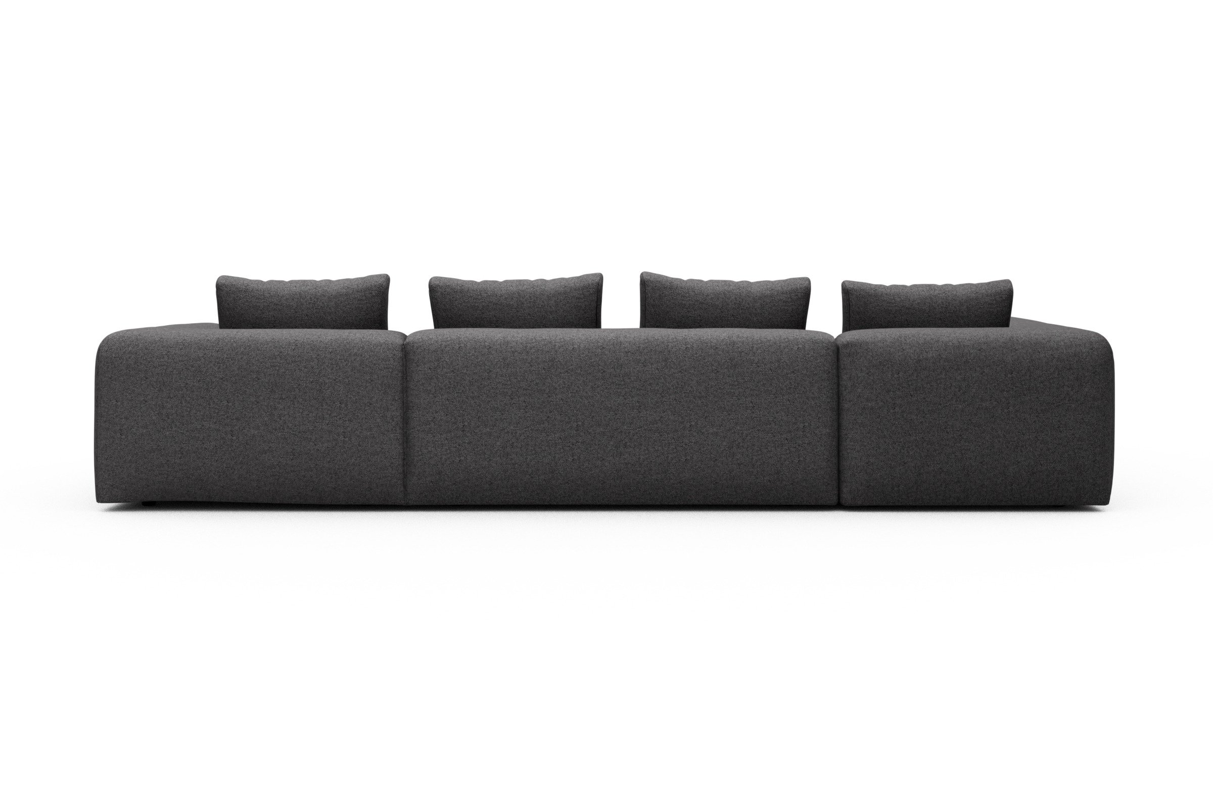 Wohnlandschaft Fred Chaiselongue rechts mit 2-Sitzer und lange Armlehne links Sama-Antracite