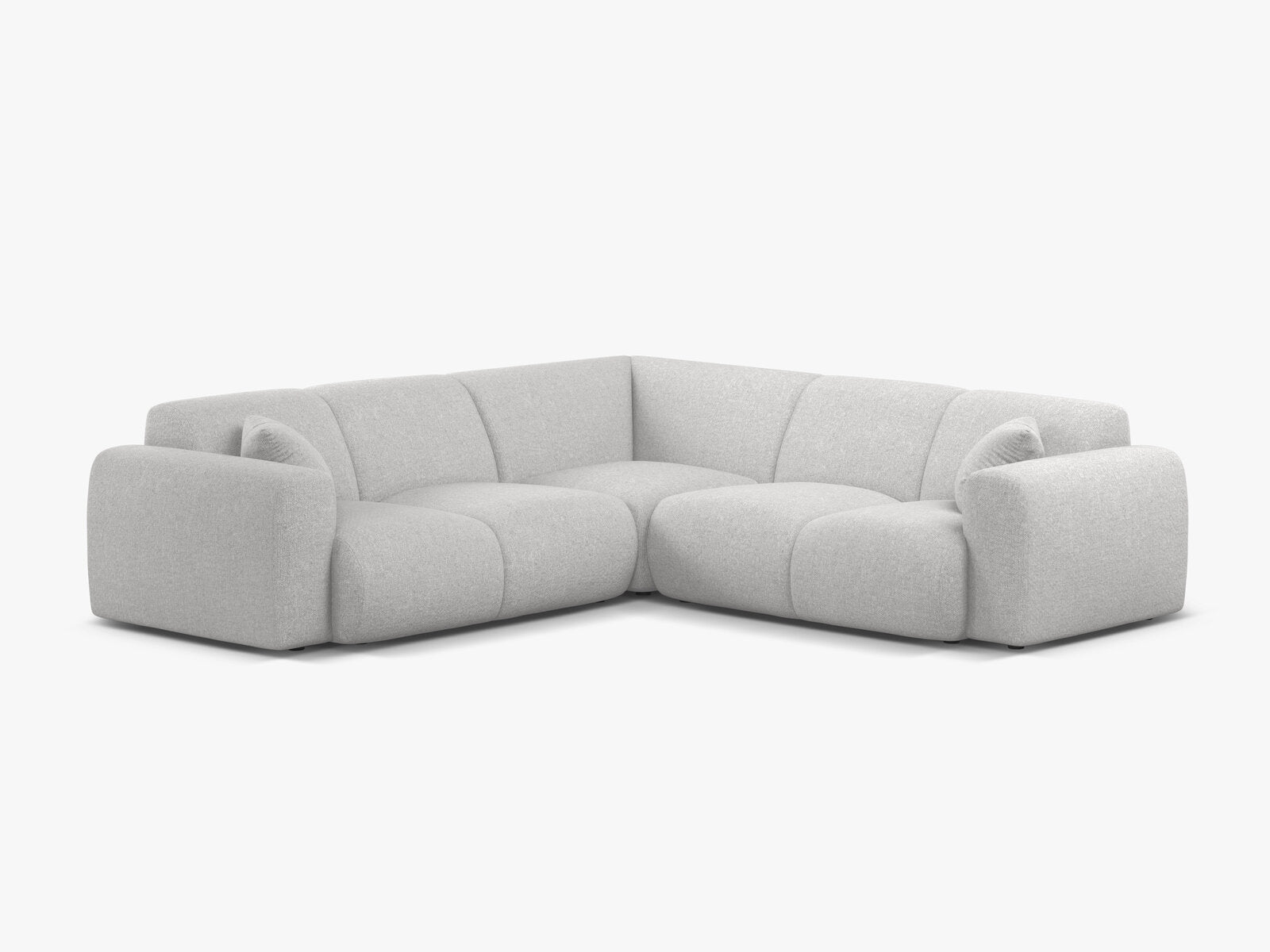 Micadoni Ecksofa Molino 5-Sitzer Chenille Eden Silber