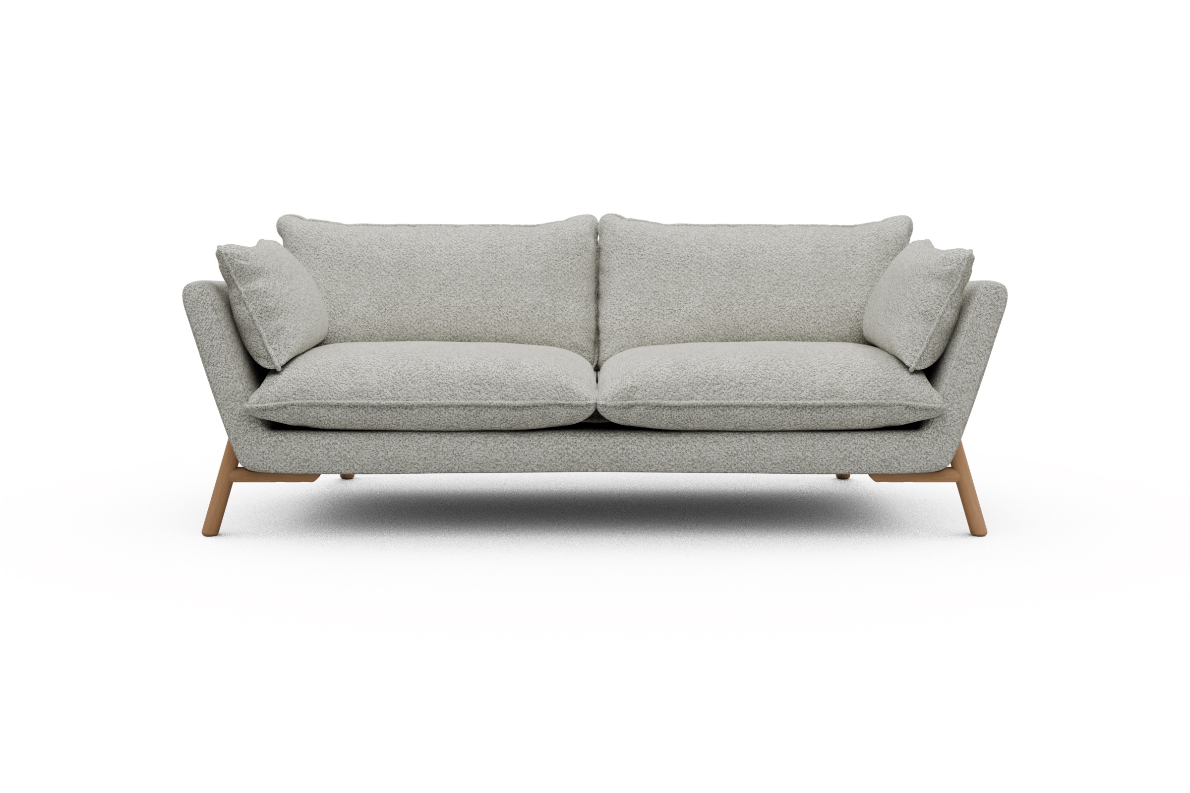Skandi Home Sofa Emil PREMIUM 3-Sitzer Beinfarbe Eiche Natur Vanora-Warm-Sand moebelfaktor