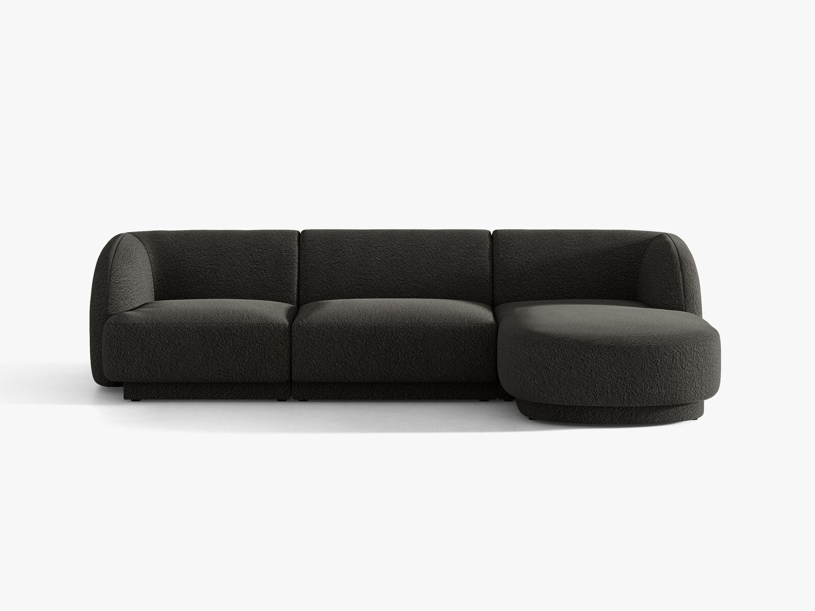 Micadoni Ecksofa Miley 4-Sitzer Rechts Boucle Baloo Braun
