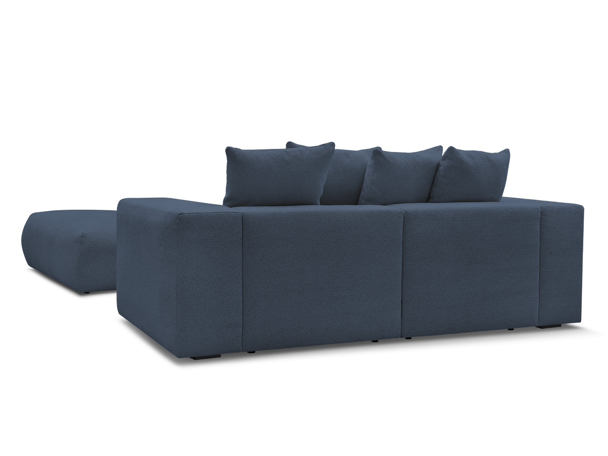 Bobochic Voltaire Sofa 4-Sitzer mit Pouf 248 × 100 cm Melange-Stoff Dunkelblau