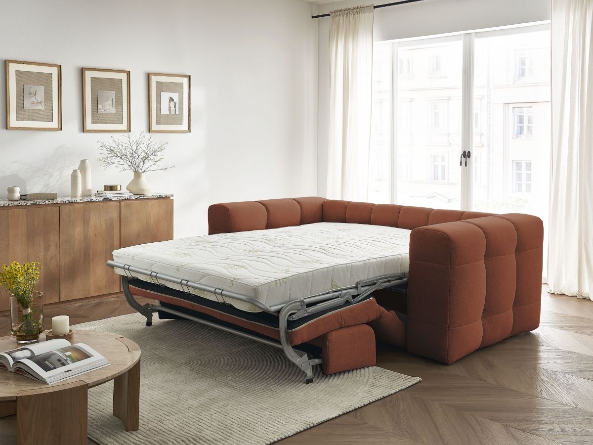 Bobochic Cloud Schlafsofa 3-Sitzer Stoff Orange