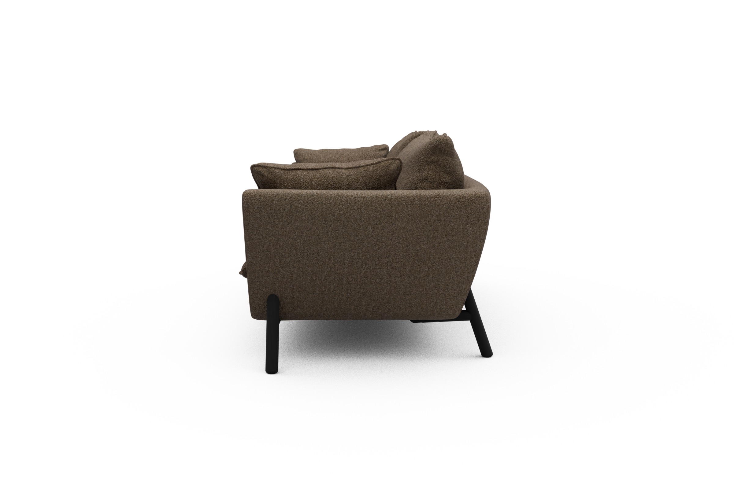Sofa Emil PREMIUM 3-Sitzer Beinfarbe Eiche Schwarz Aivi-Khaki-Brown