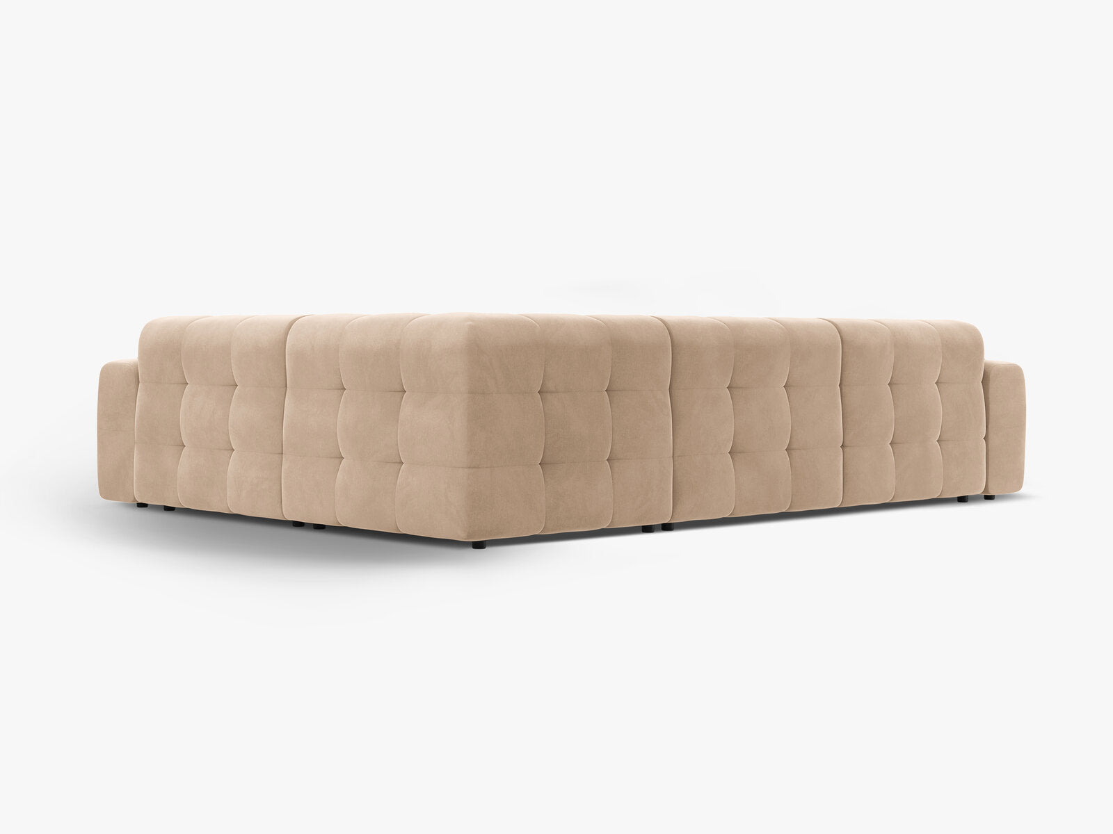 Micadoni Ecksofa Kendal 6-Sitzer Rechts Samt Mandel Beige