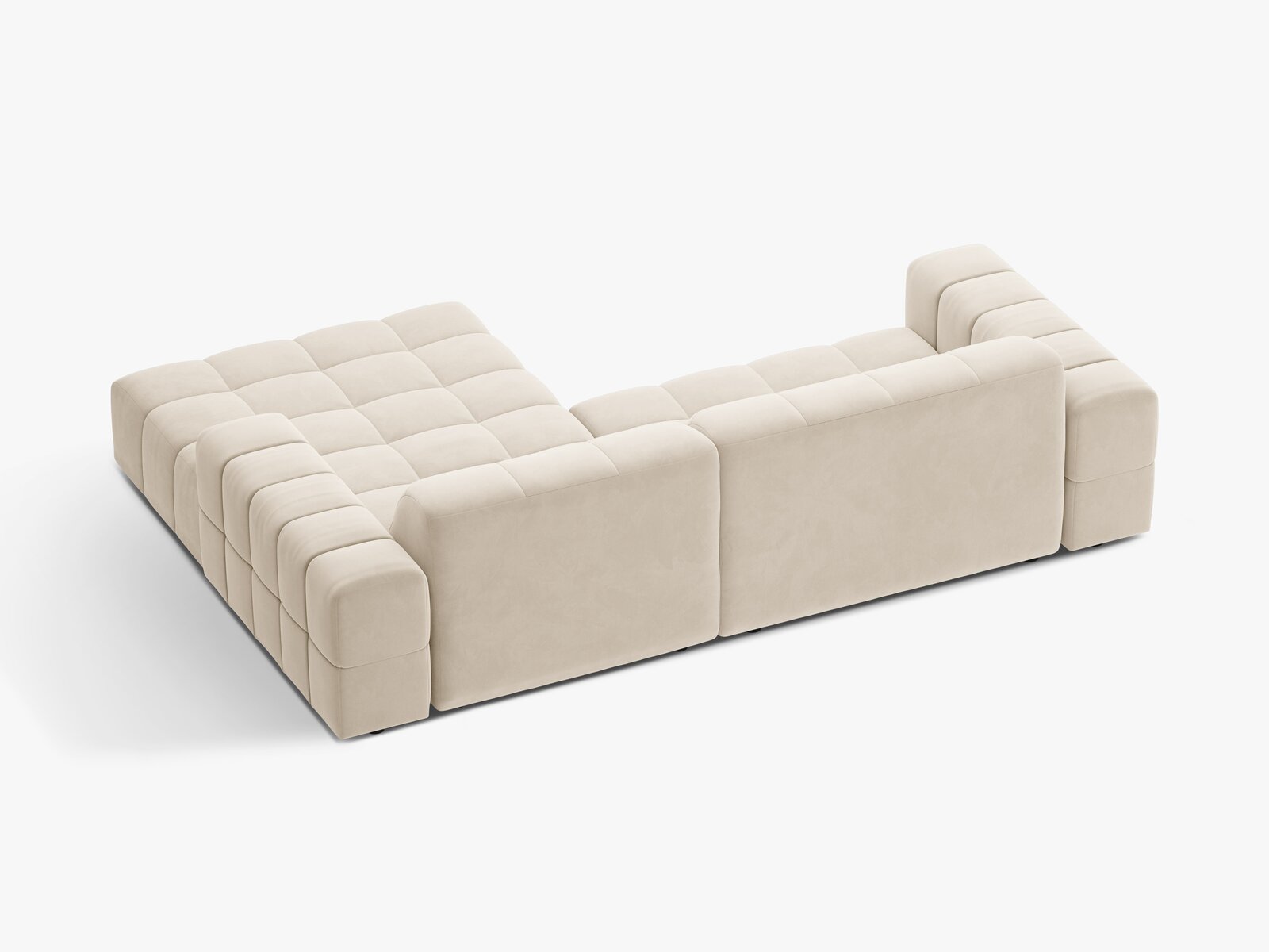Micadoni Jennifer Ecksofa 4-Sitzer Rechts Samt Bluvel Helles Beige