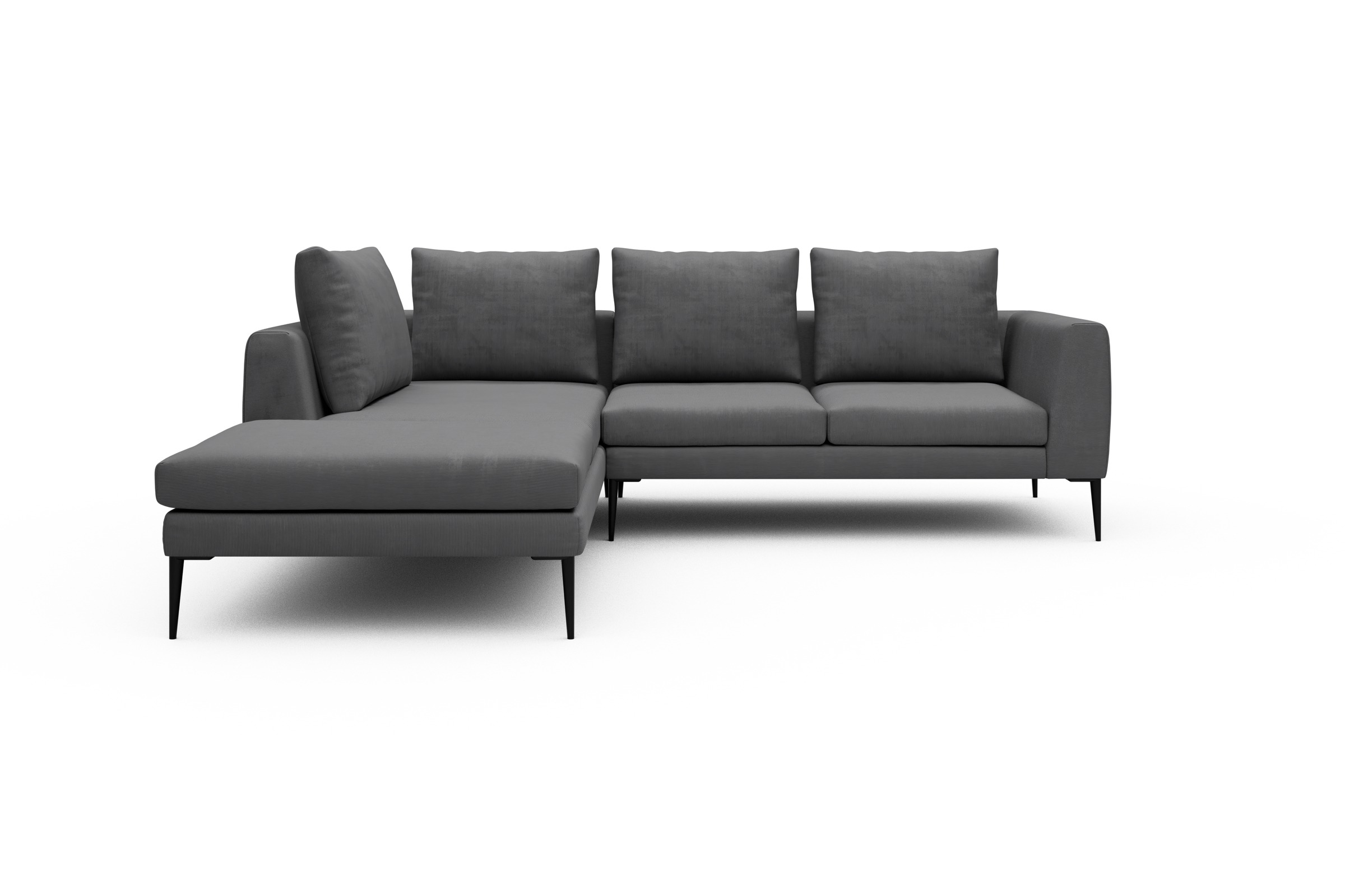 Skandi Home Ecksofa Paul Relax-Ecke links mit 2-Sitzer Cordufine-Grey moebelfaktor