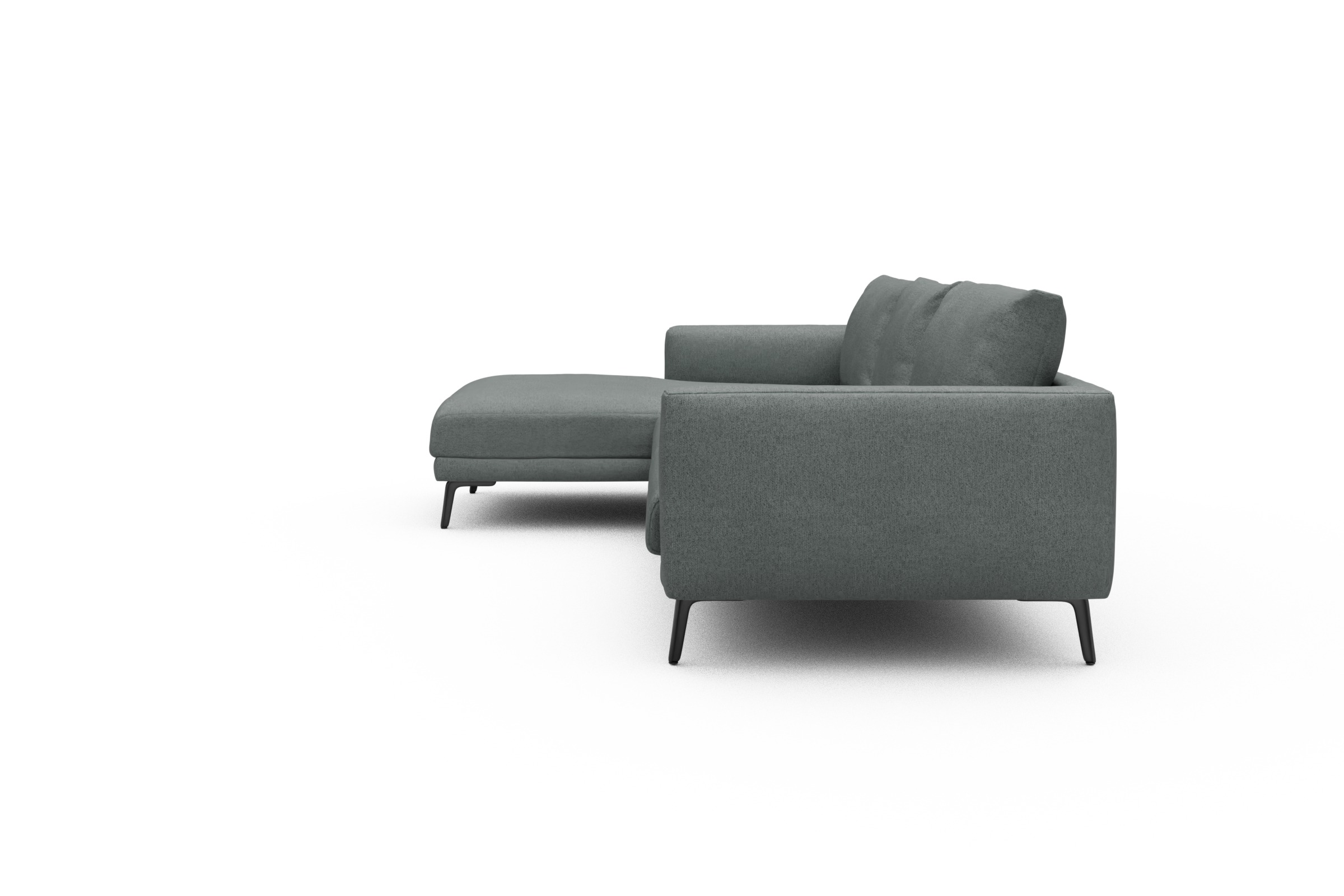 Ecksofa Karl Chaiselongue links mit 2,5-Sitzer Denari-Soft-Grey