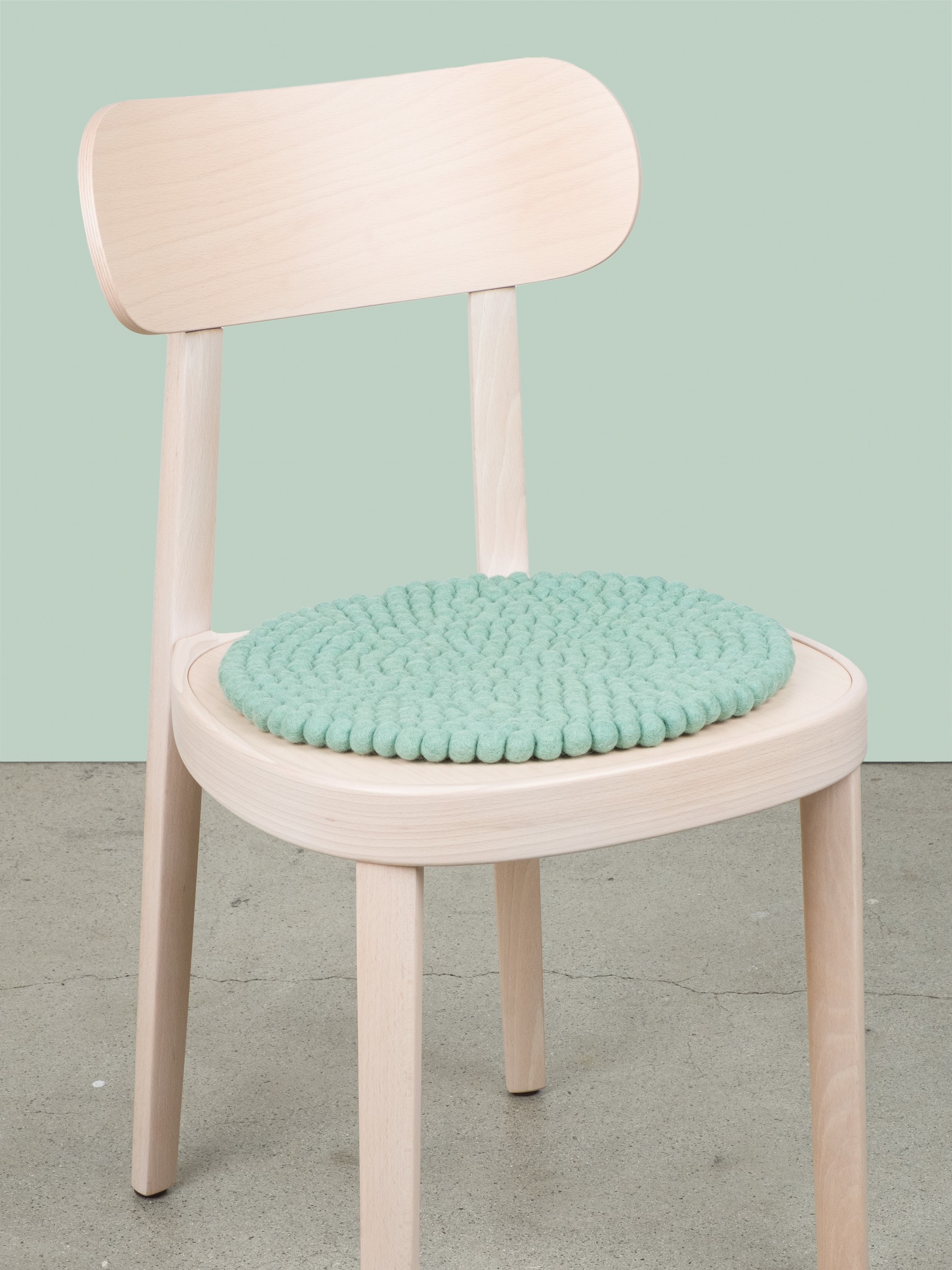 myfelt Fine Filzkugel-Sitzauflage Türkis Ø 36 cm