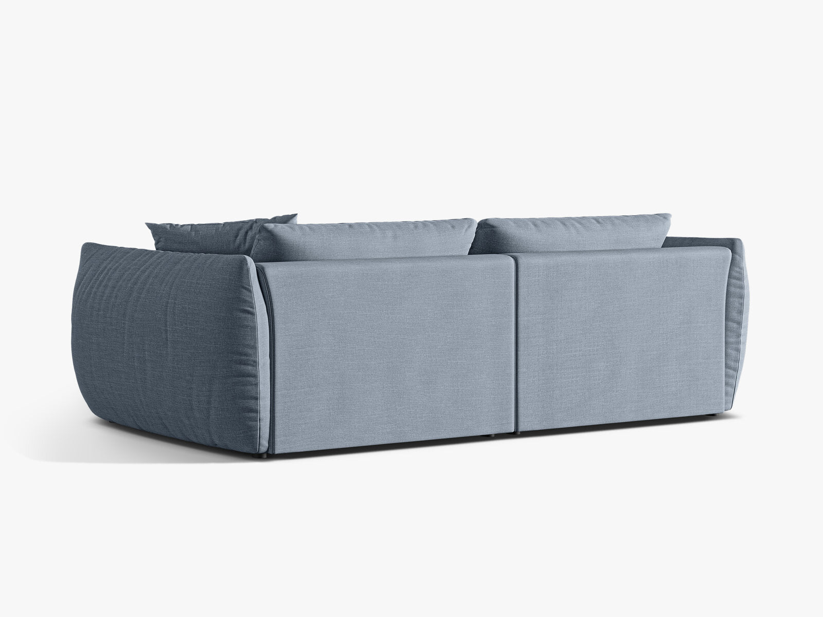 Micadoni Sofa Chris 4-Sitzer Strukturierter Stoff Gedämpftes Blau