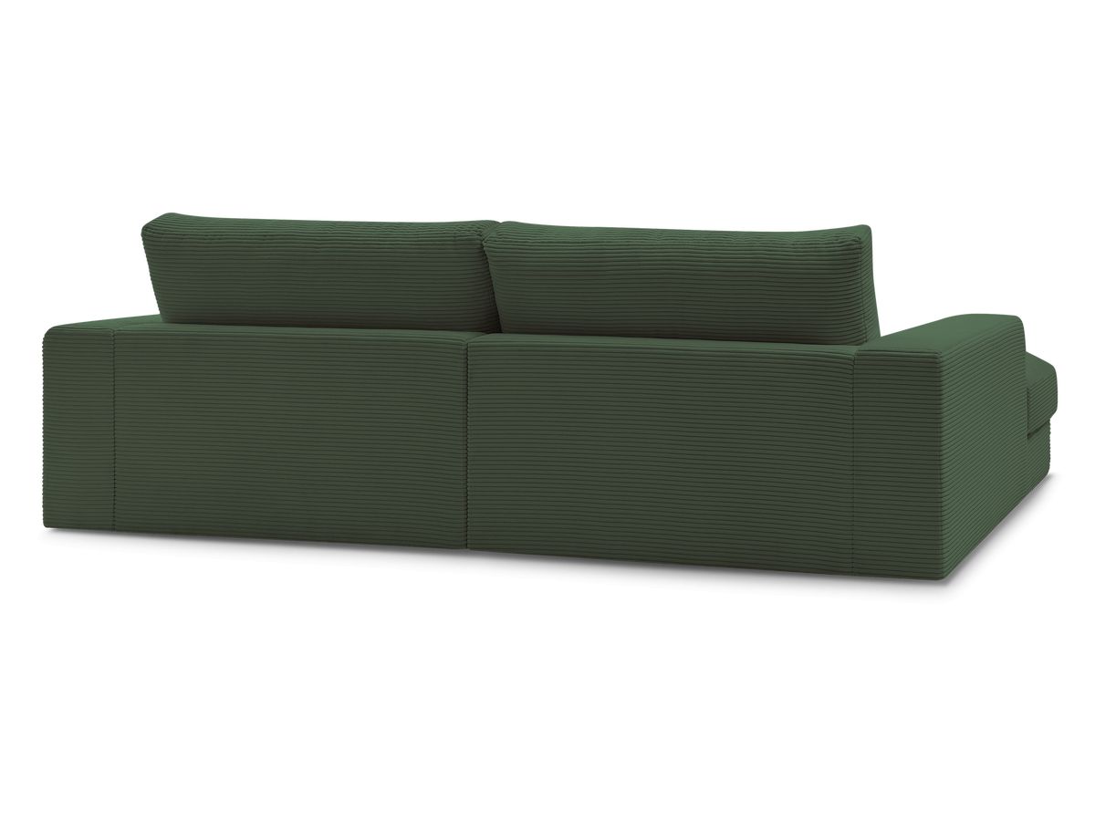 Bobochic Leonard Ecksofa mit Pouf 274 × 159 cm Cordsamt Dunkelgrün Ecke rechts