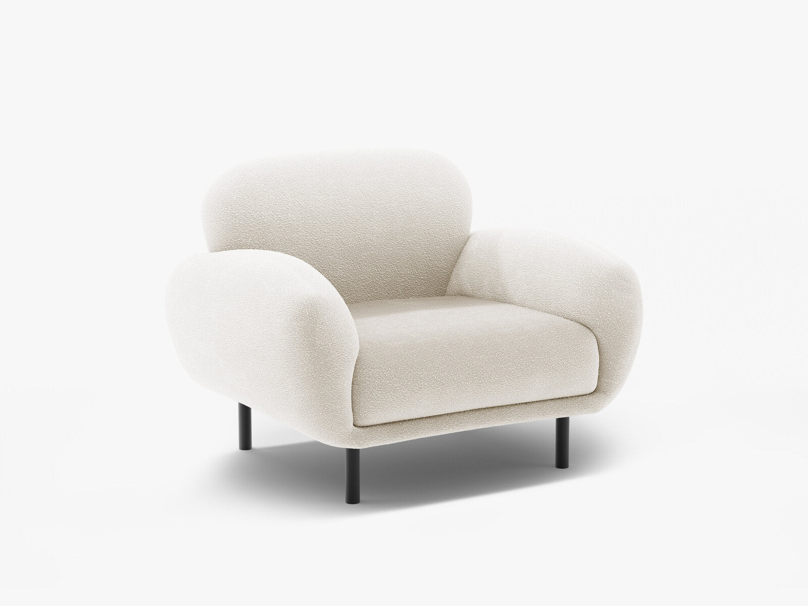 Micadoni Sessel Poppy Boucle Baloo Weiß