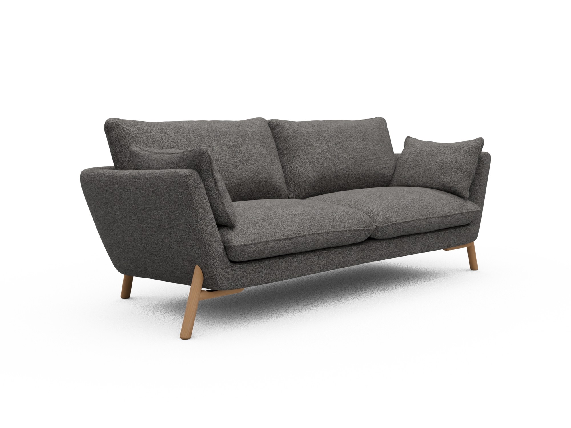 Skandi Home Sofa Emil 3-Sitzer Beinfarbe Eiche Natur Carreno-Salt-and-Pepper moebelfaktor