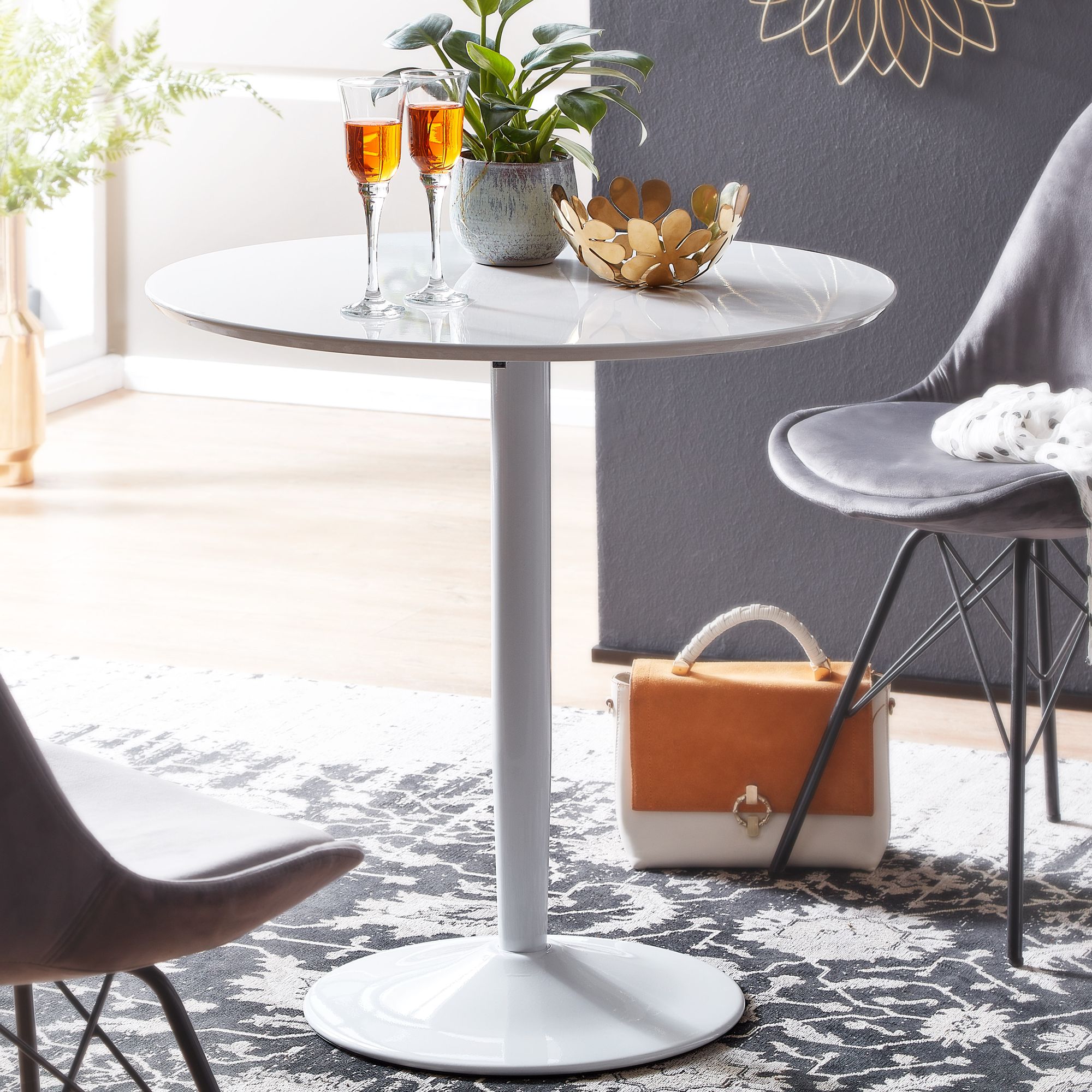 Esstisch Isafjordur Weiß Ø 75 cm