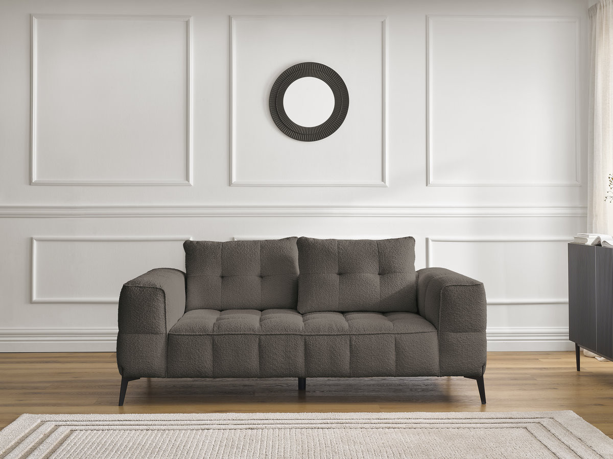 Bobochic Anis Sofa 2-Sitzer Bouclé-Stoff Braun