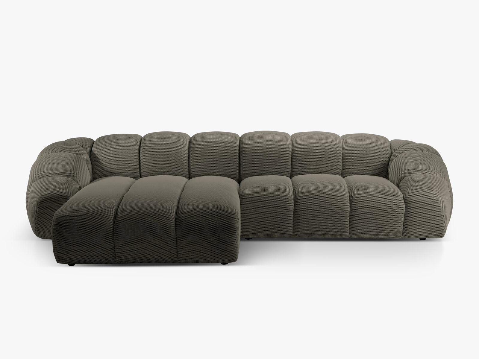 Micadoni Ecksofa Diana 4-Sitzer Links 3D-Stoff Stahl