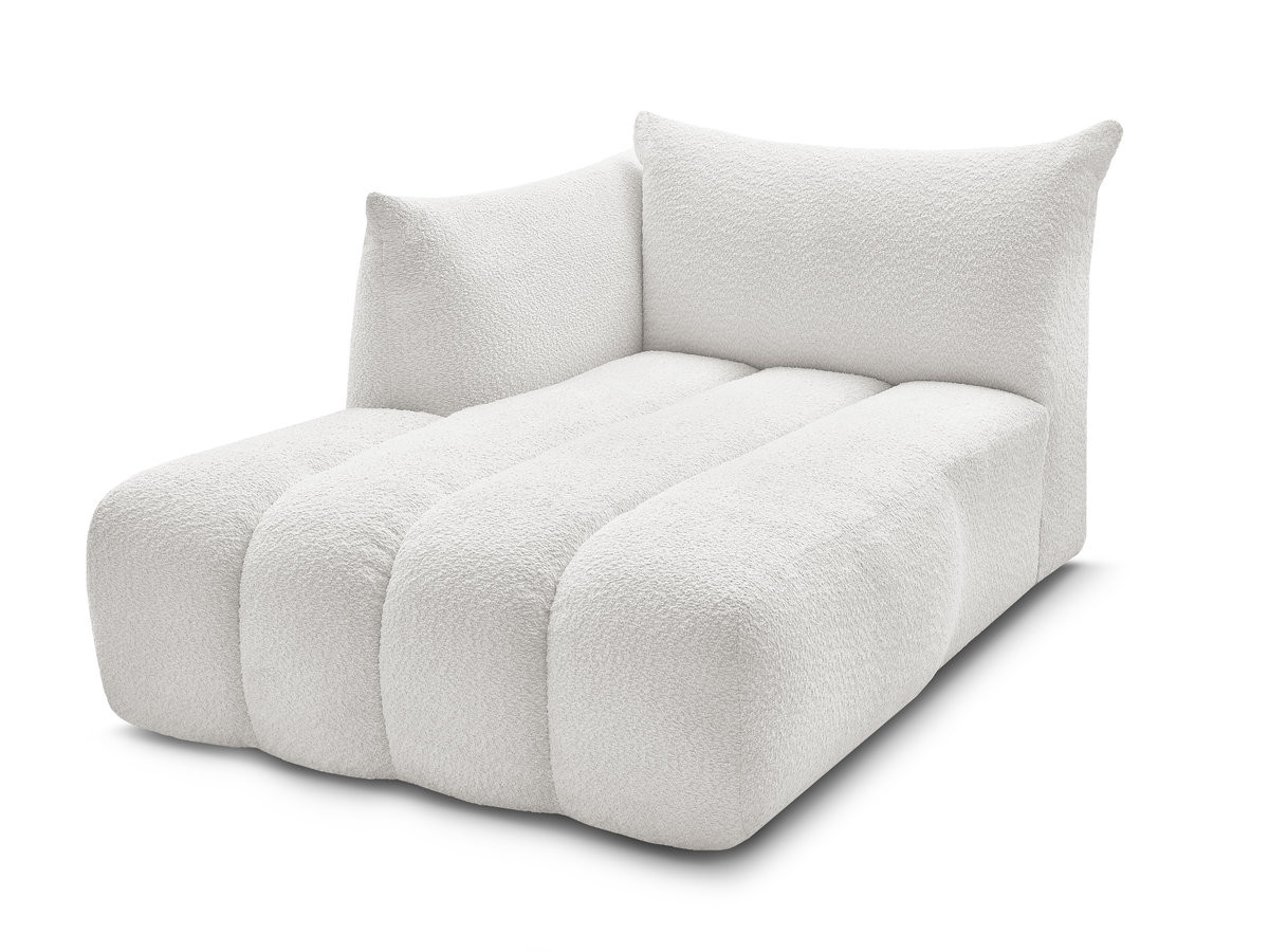 Bobochic Azra Méridienne-Modul Bouclé-Stoff Weiß Ecke links
