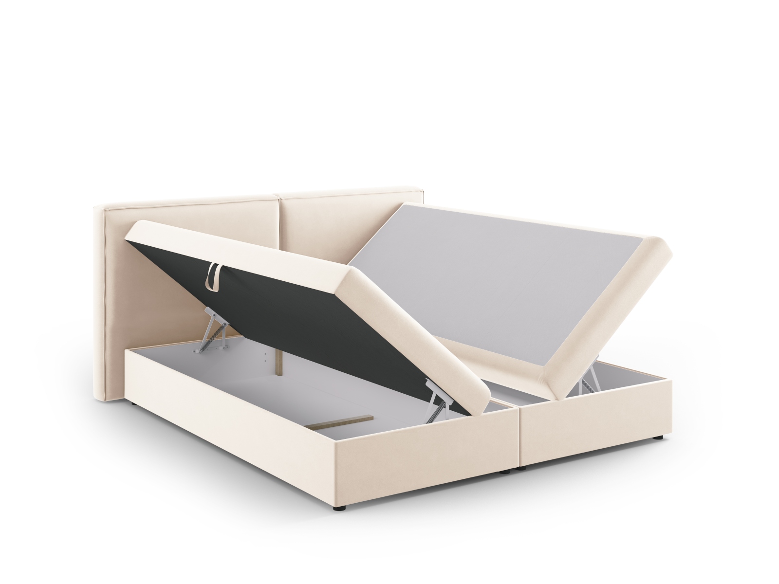 Cosmopolitan Design Boxspringbett Arendal 180x200 Samt Bluvel Helles Beige