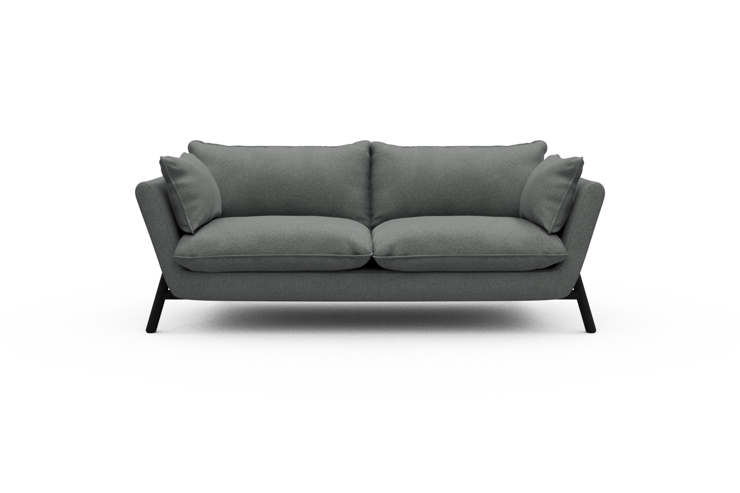 Skandi Home Sofa Emil PREMIUM 2-Sitzer Beinfarbe Eiche Schwarz Satya-Steel moebelfaktor