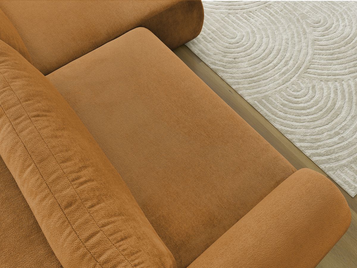 Bobochic Lucien Ecksofa mit Schlaffunktion und Bettkasten 314 × 167 cm Stoff Gelb Ecke rechts