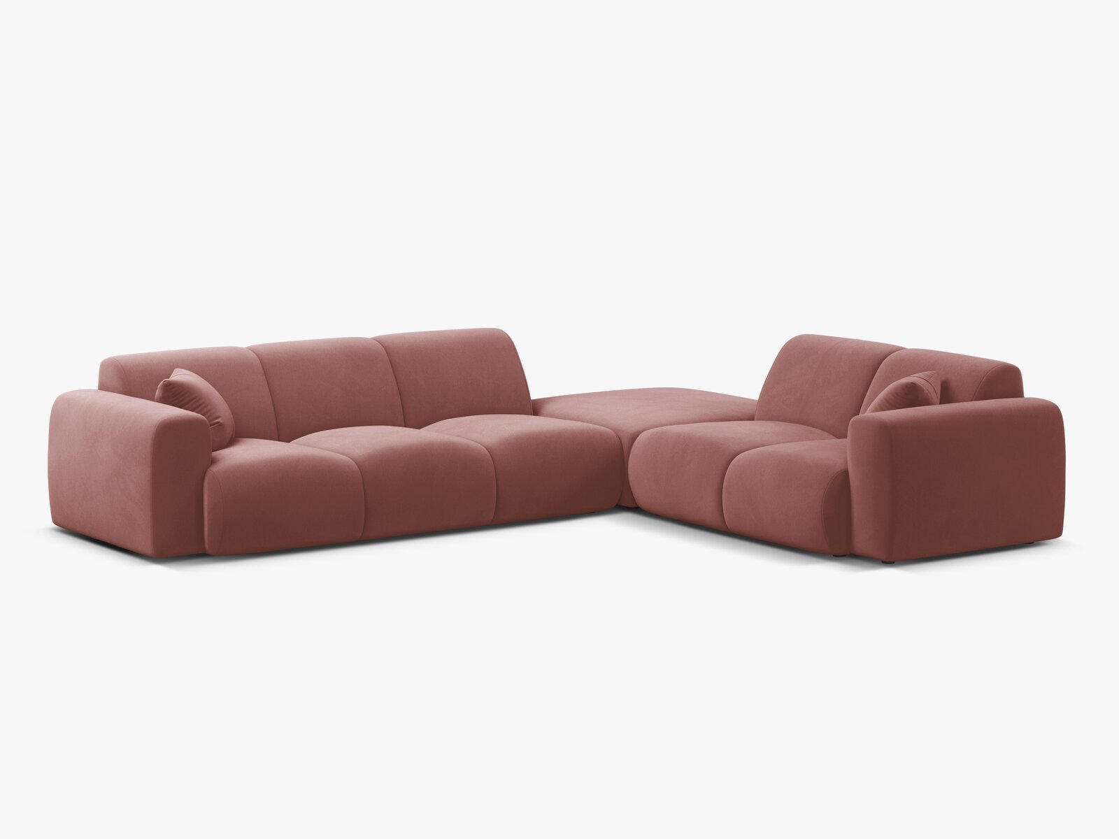 Micadoni Ecksofa Molino 6-Sitzer Rechts Samt Casino Flamingo