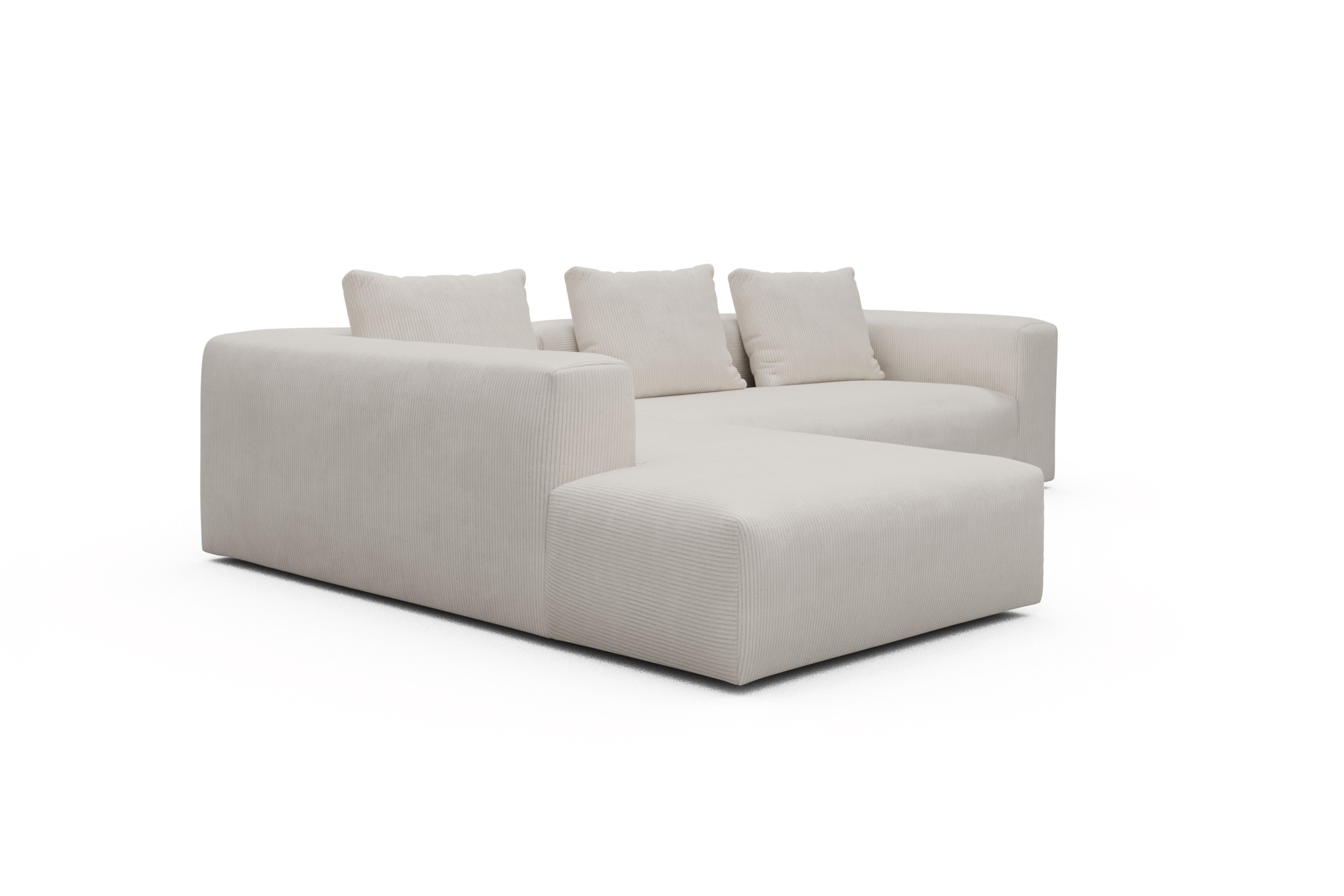 Ecksofa Fred Relax-Ecke links mit 2,5-Sitzer Corduroy Ivory Skandi Home moebelfaktor