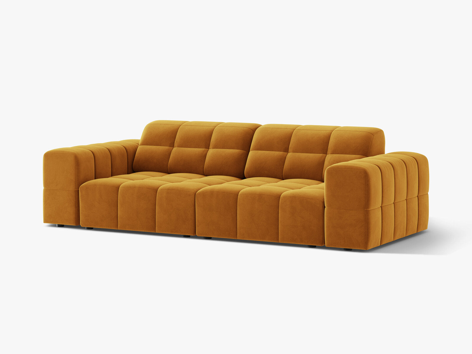 Micadoni Sofa Jennifer 3-Sitzer Samt Venus Gelb