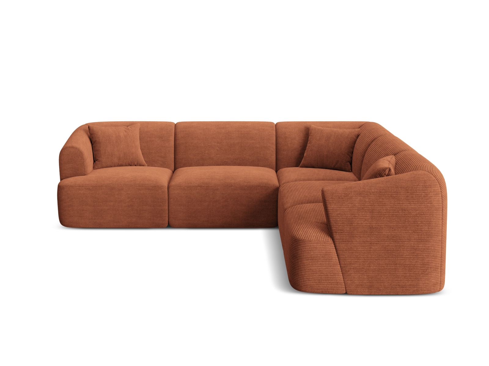 Cosmopolitan Design Symmetrisches Ecksofa Campi 6-Sitzer Kord Lincoln D Terrakotta