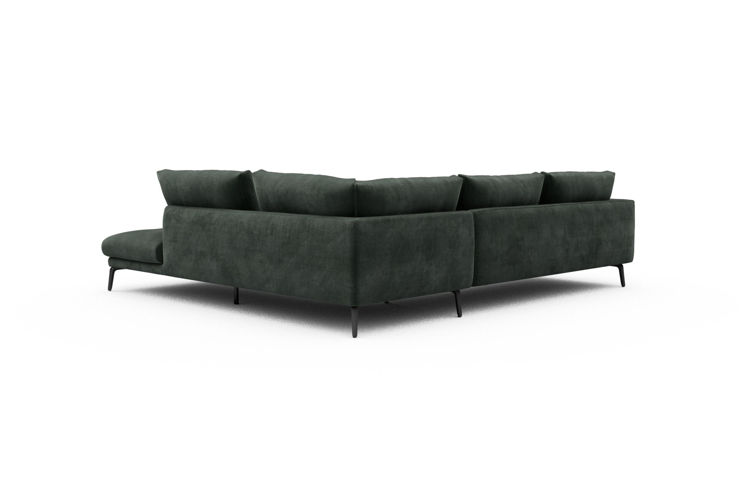 Ecksofa Karl Relax-Ecke rechts mit 2,5-Sitzer Smooth-Laurel-Green