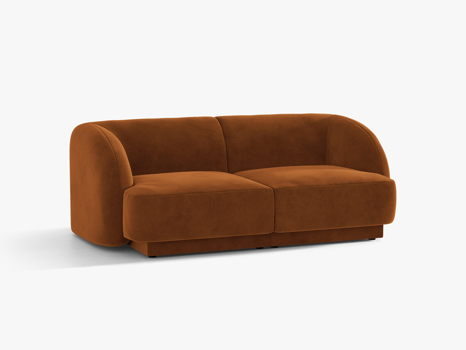 Micadoni Sofa Miley 2-Sitzer Samt Bluvel Terrakotta
