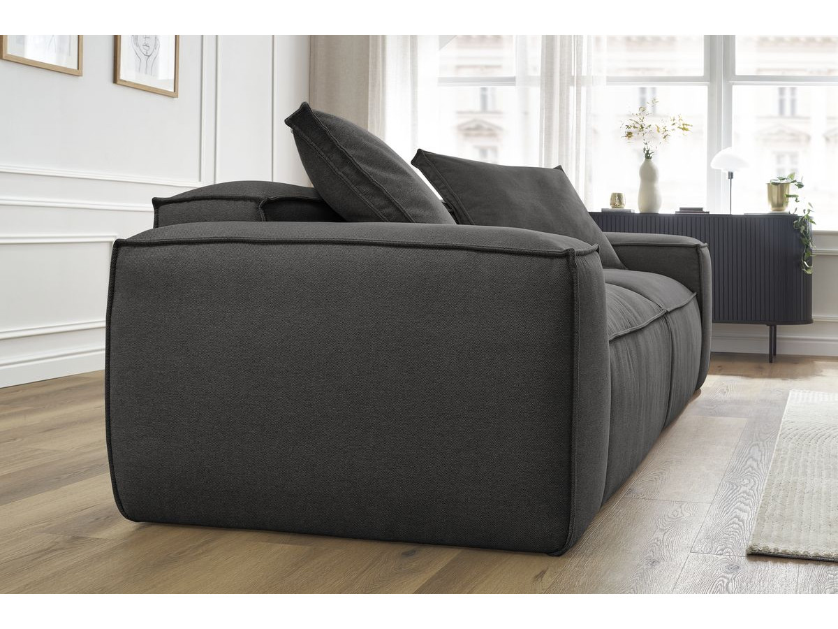 Bobochic Boheme Sofa 3-Sitzer Melange-Stoff Dunkelgrau