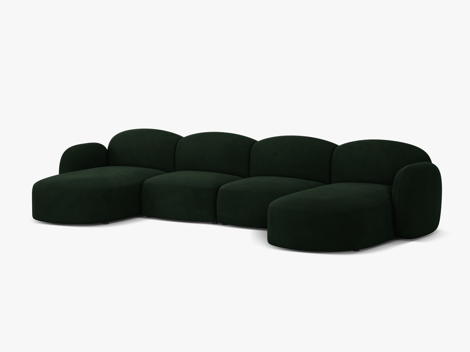Micadoni Panorama Sofa Blair 6-Sitzer Samt Casino Flaschengrün