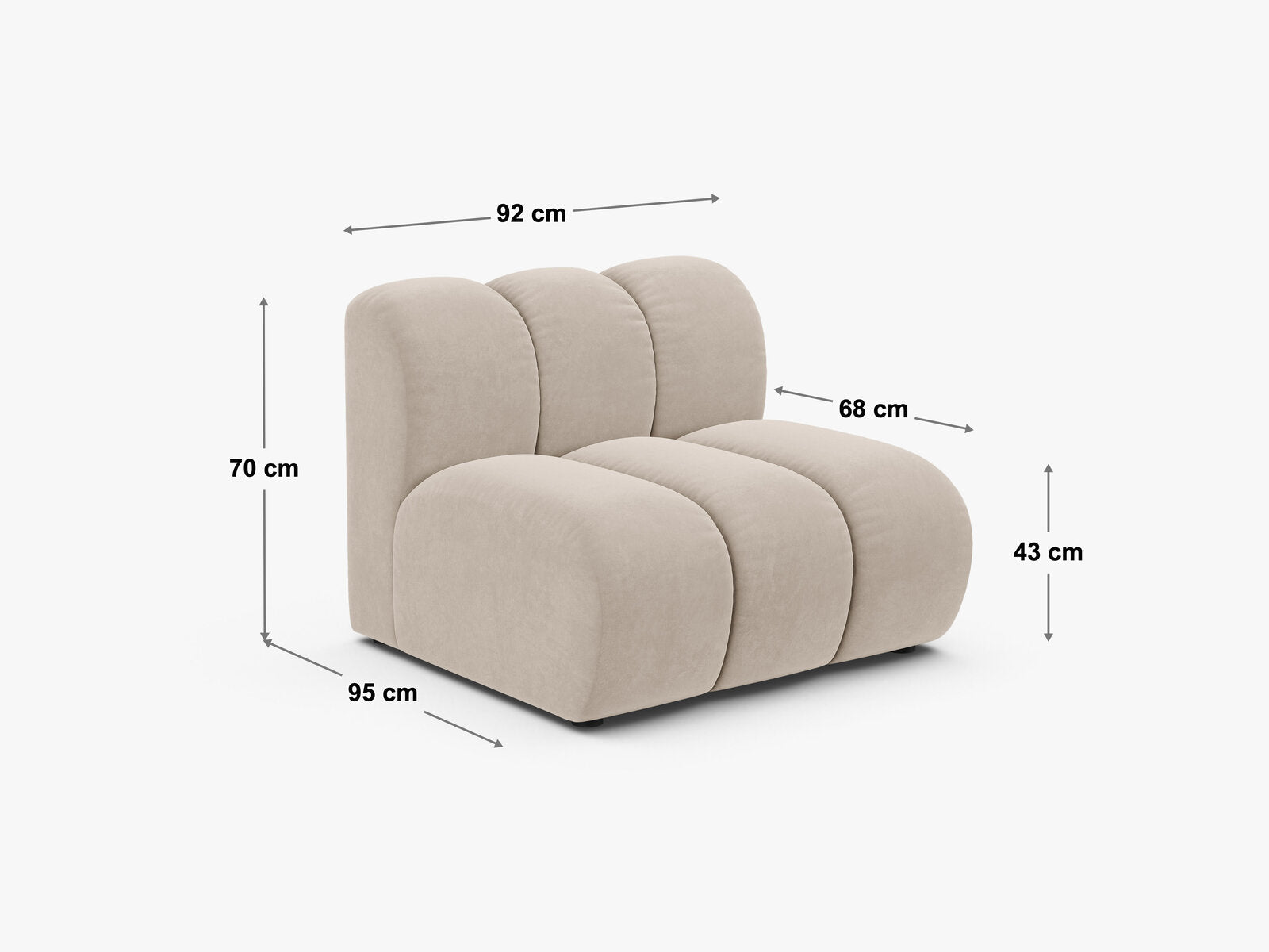 Micadoni Armloses Modul Lupine Samt Venus Flaschengrün