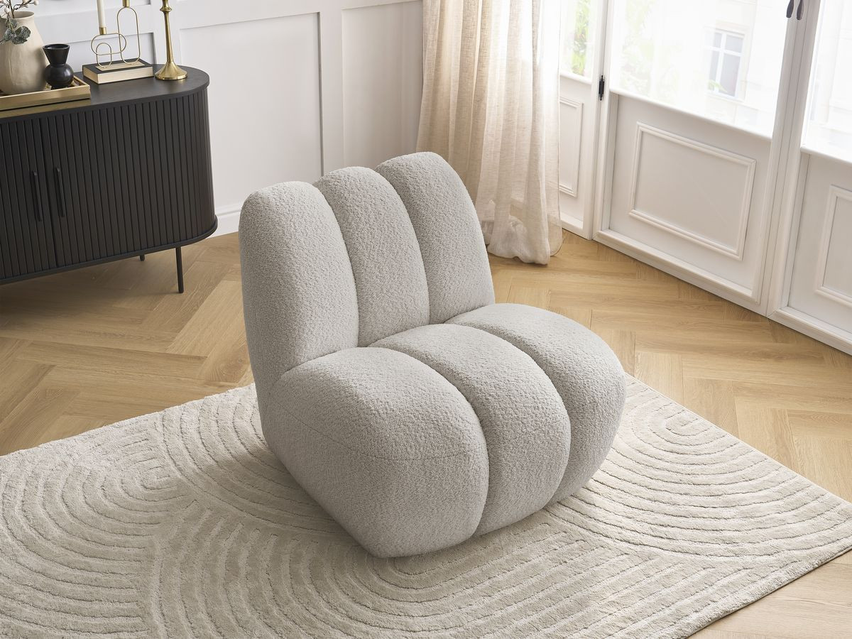 Bobochic Janissaire Sessel 81 × 90 cm Bouclé-Stoff Beige