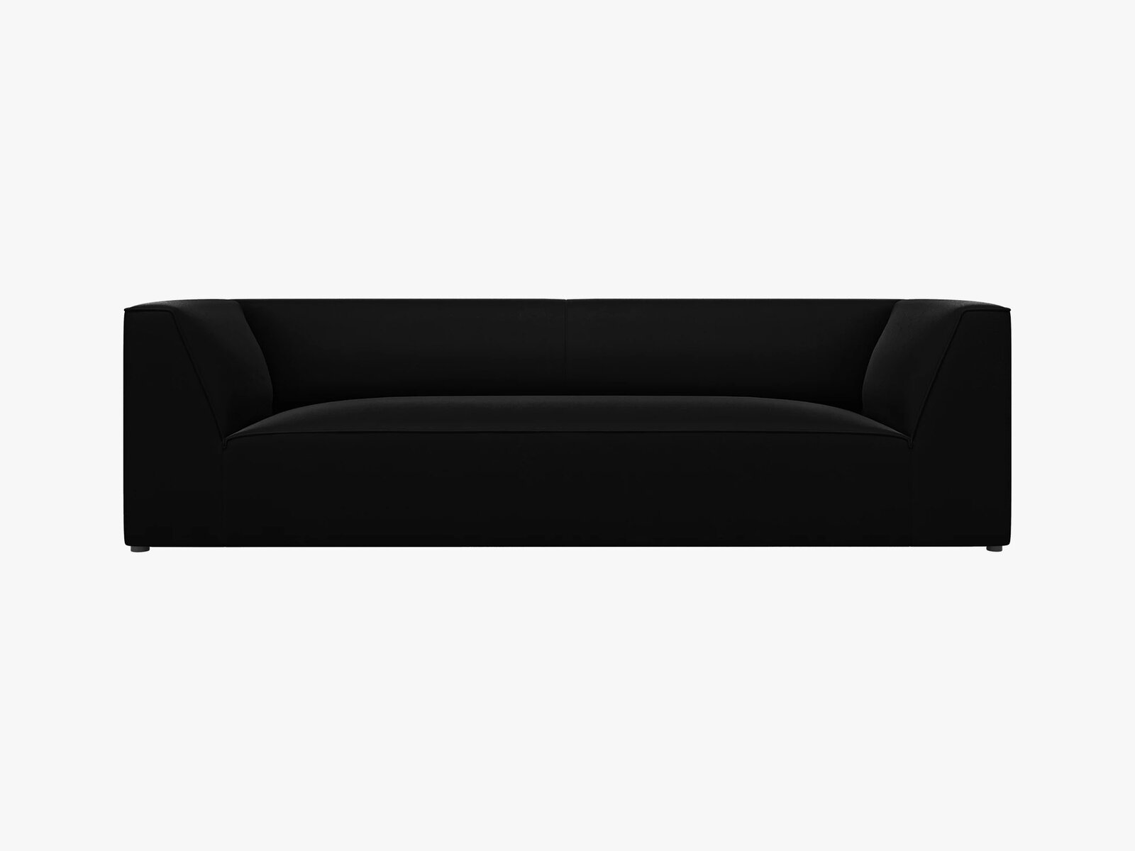 Micadoni Sofa Ruby 3-Sitzer Samt Salvador Schwarz