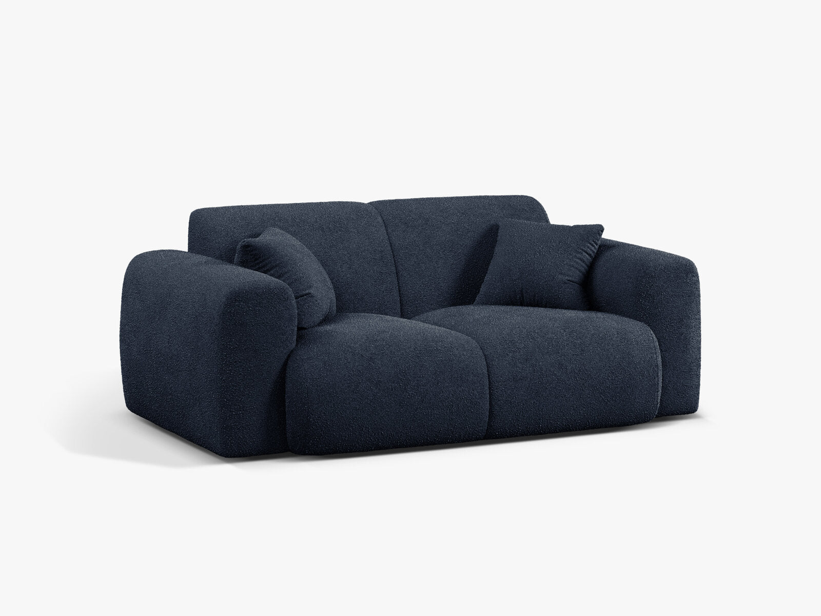 Micadoni Sofa Molino 2-Sitzer Boucle Baloo Dunkelblau