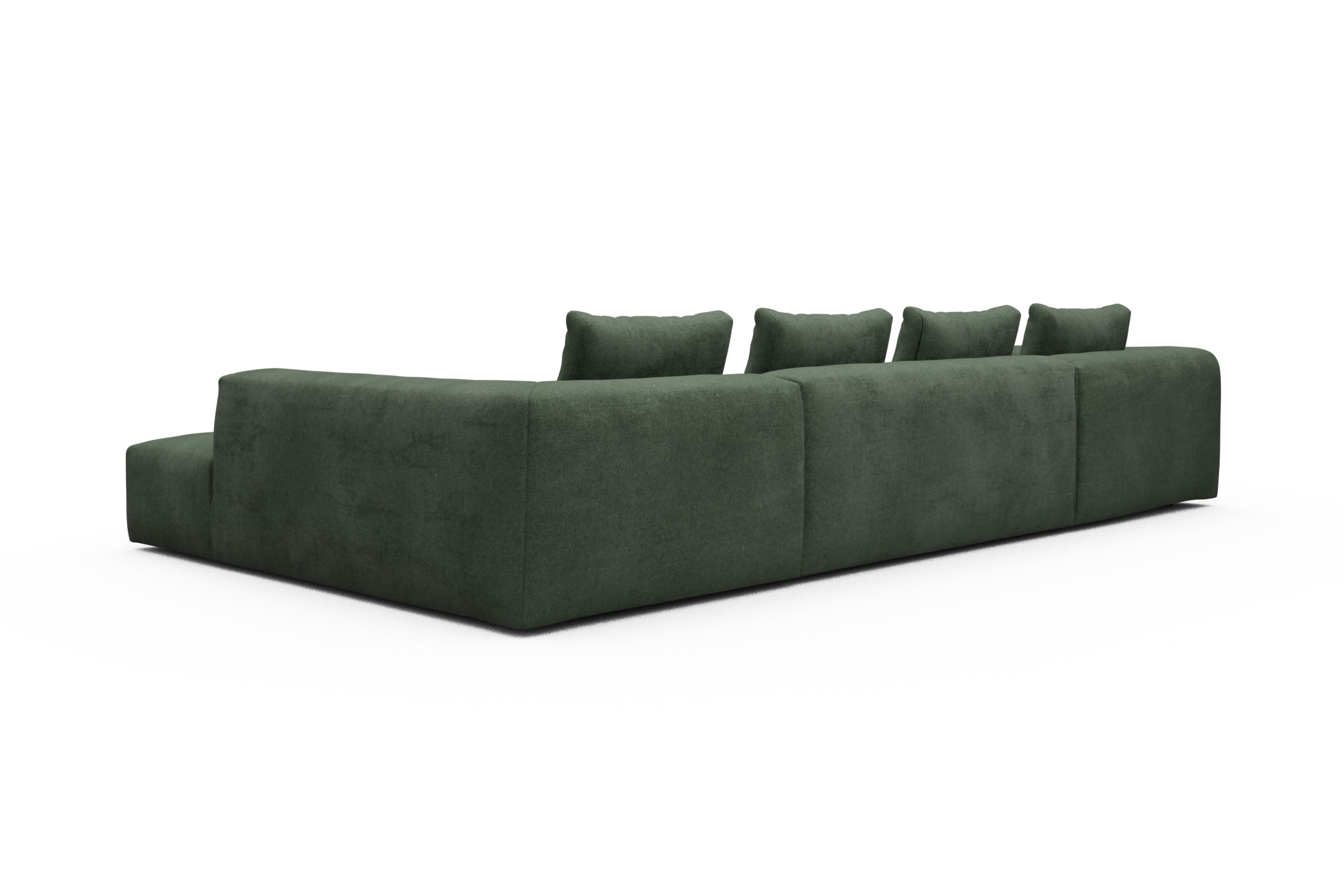 Wohnlandschaft Fred Relax-Ecke rechts mit 2-Sitzer und Chaiselongue links Casone-Forest-Green