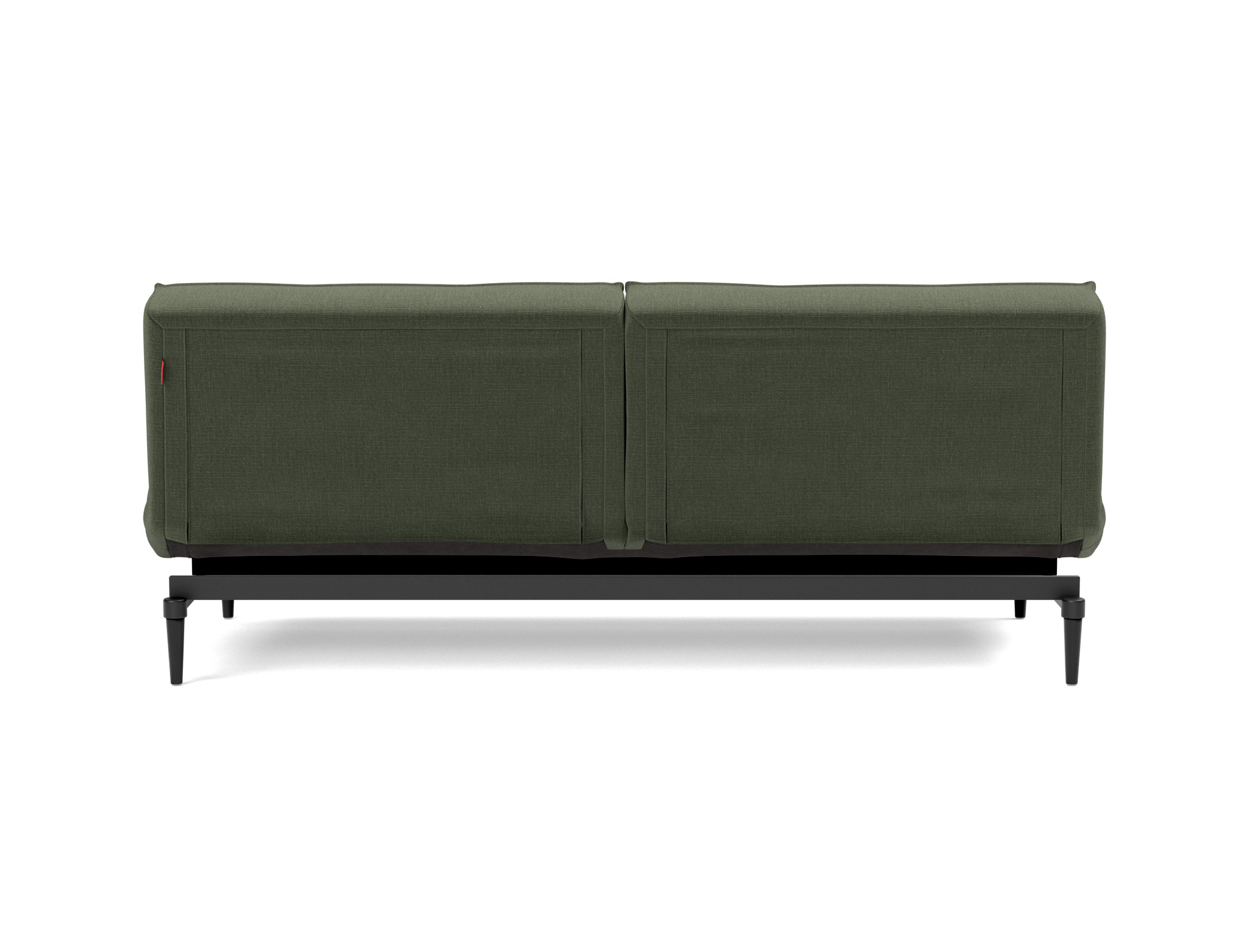 Schlafsofa Splitback Chenille Esina 413-Olive-Green Beine Styletto Eiche schwarz