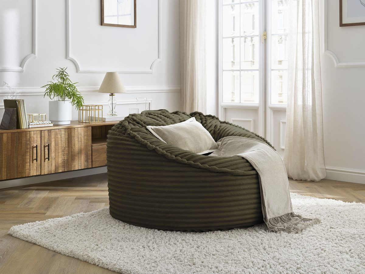 Bobochic Socrate Pouf Breitcord weich Grün