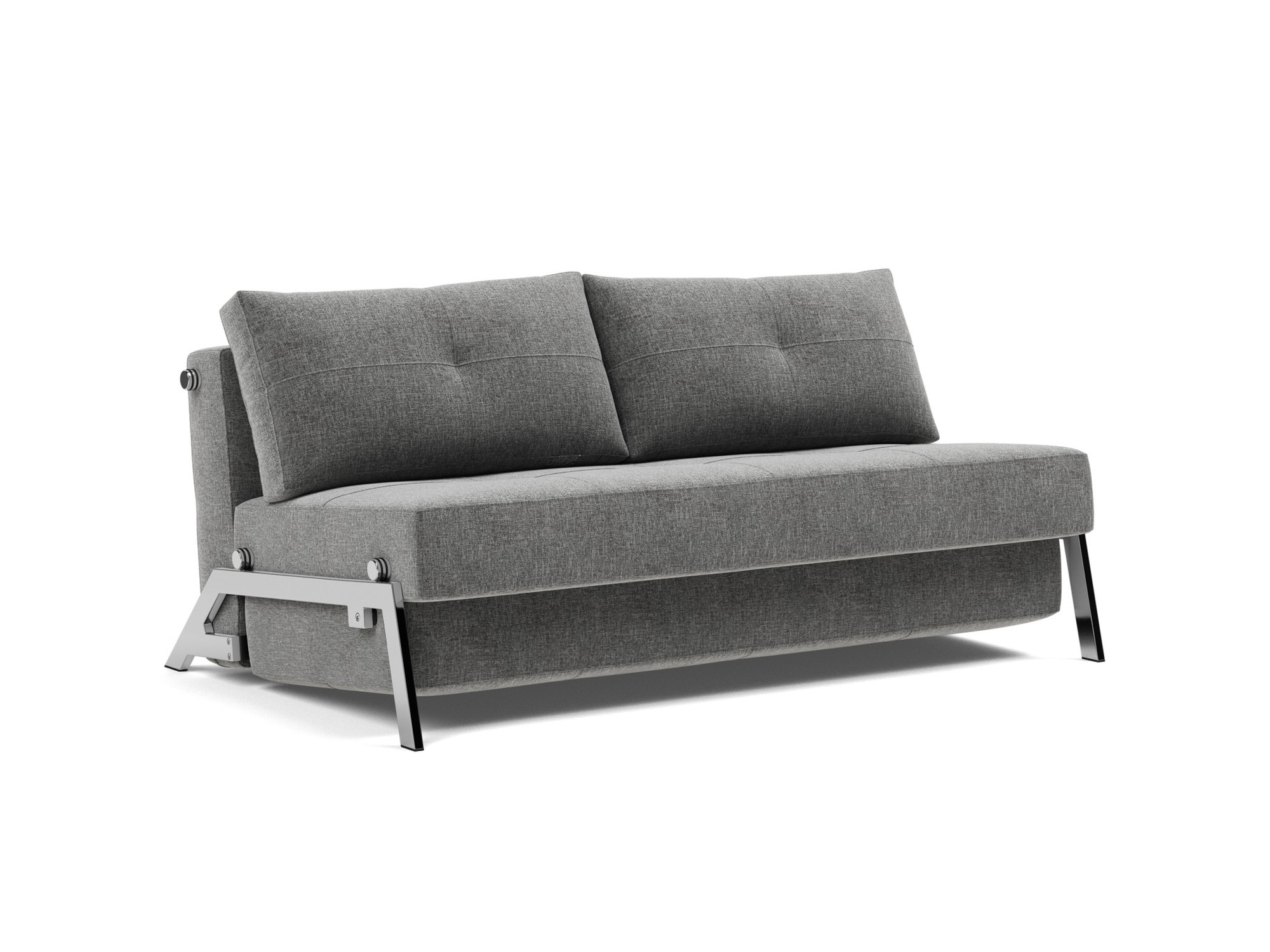 Schlafsofa Cubed 160 Strukturierter Stoff Twist 563-Charcoal Beine Chrom