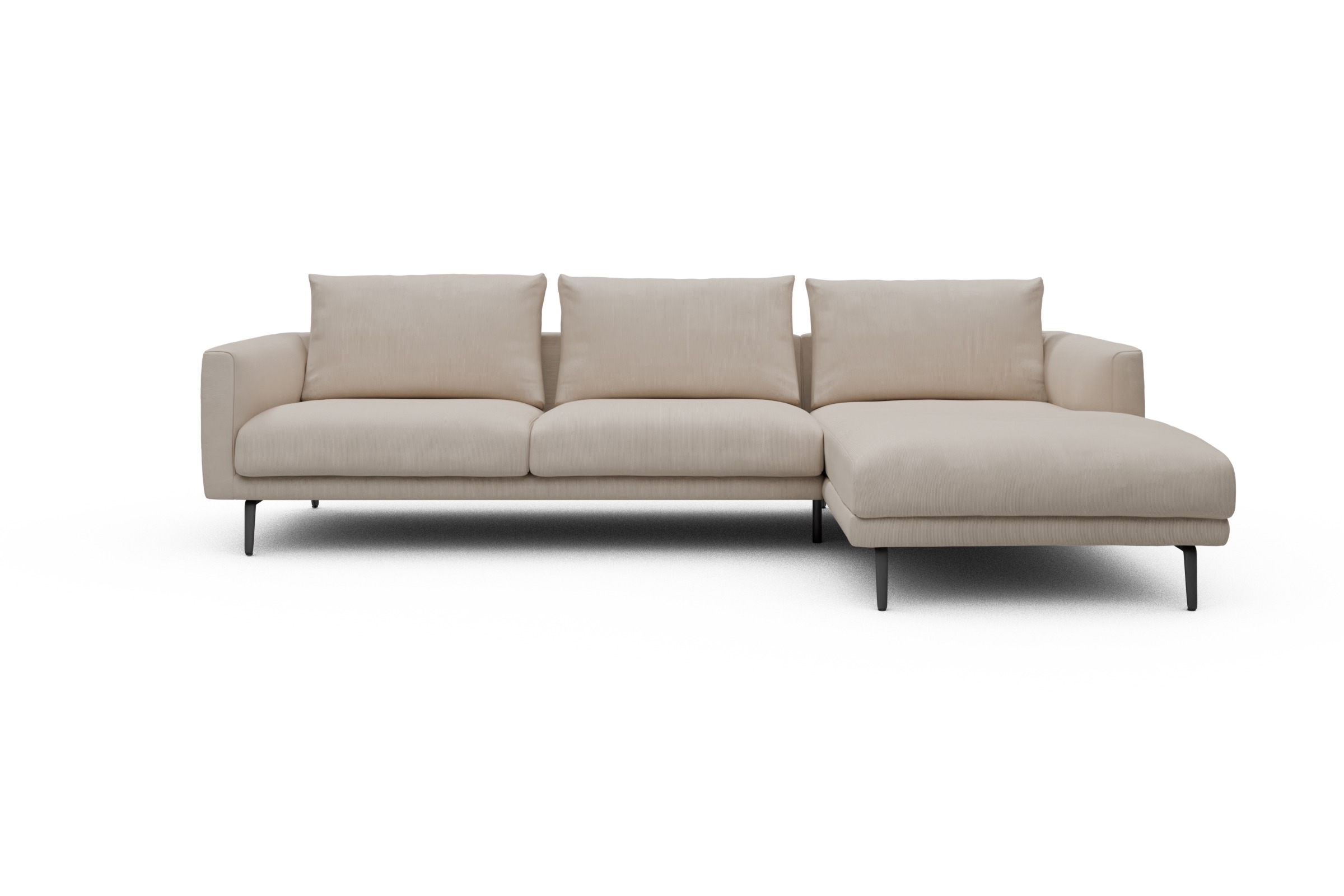Skandi Home Ecksofa Karl Chaiselongue rechts mit 2,5-Sitzer Cordufine-Off-White moebelfaktor