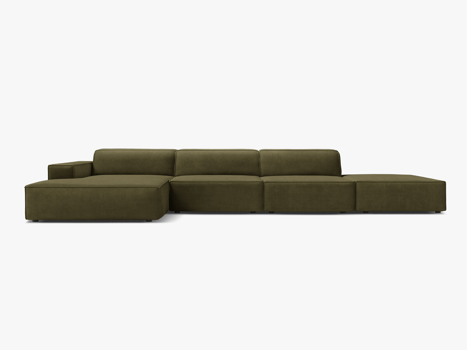 Micadoni Ecksofa Jodie 5-Sitzer Links Samt Bluvel Grün