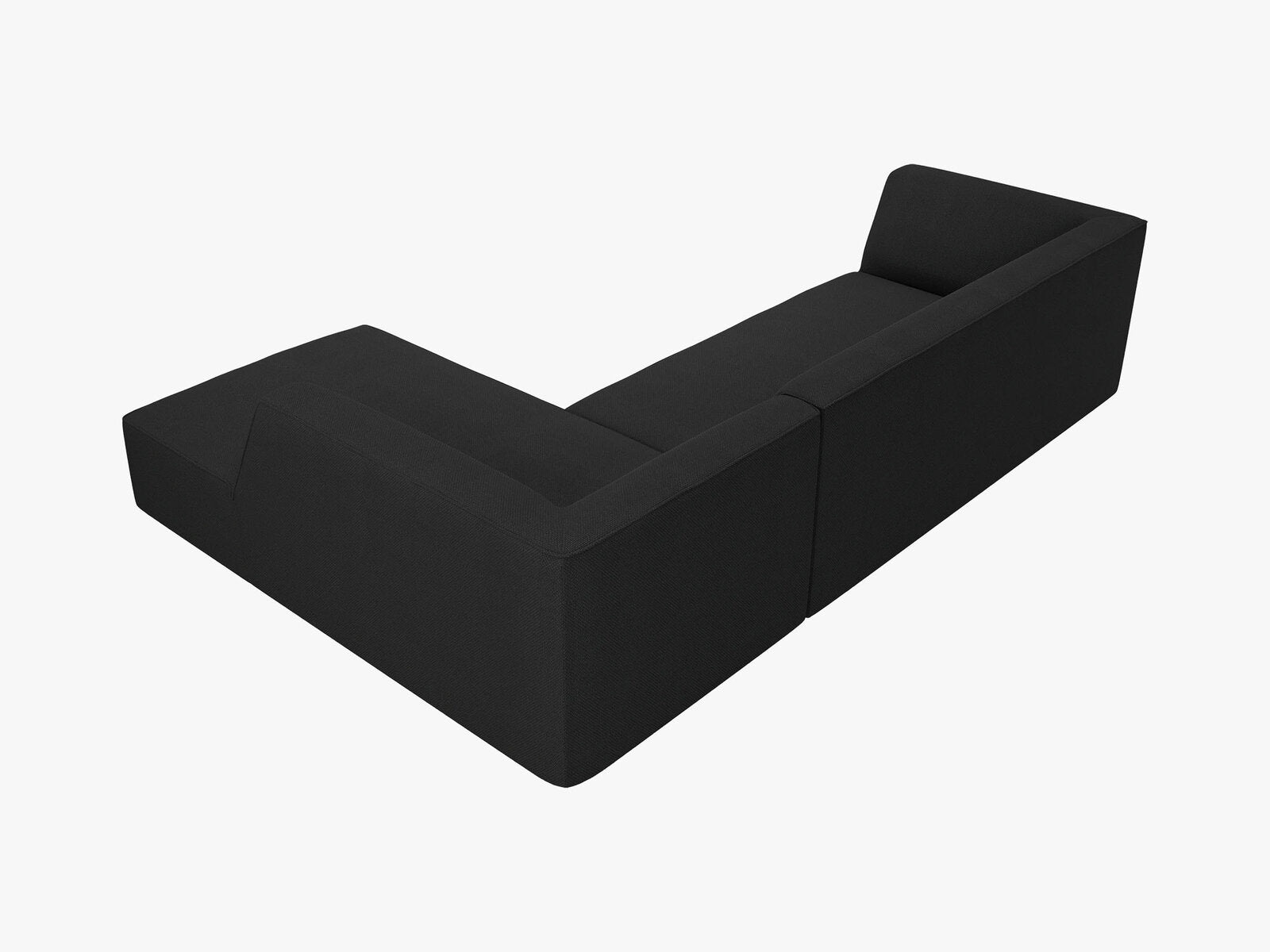 Micadoni 4-Sitzer Modular Sofa Ruby Rechts Strukturierter Stoff Ottawa Schwarz
