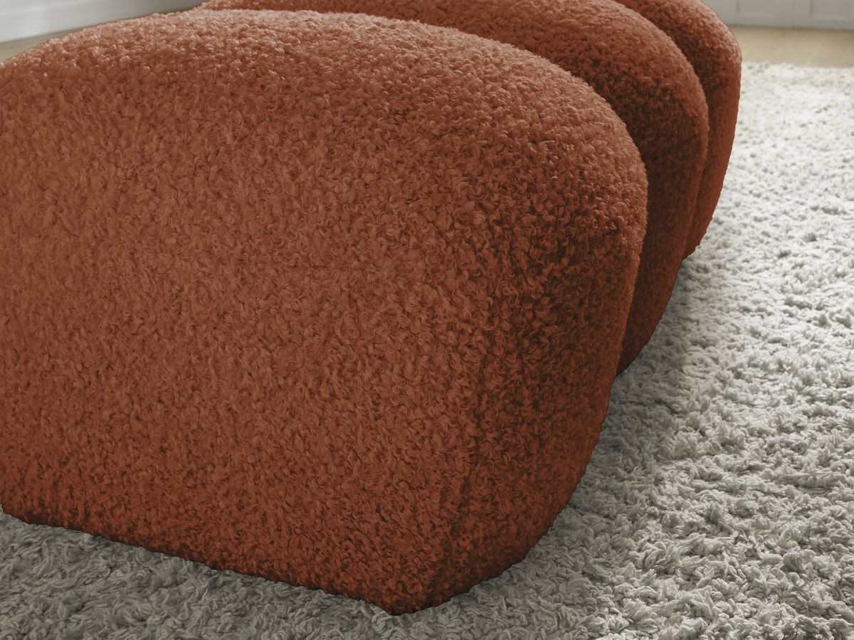 Bobochic Hippolyte Pouf Bouclé-Stoff Orange