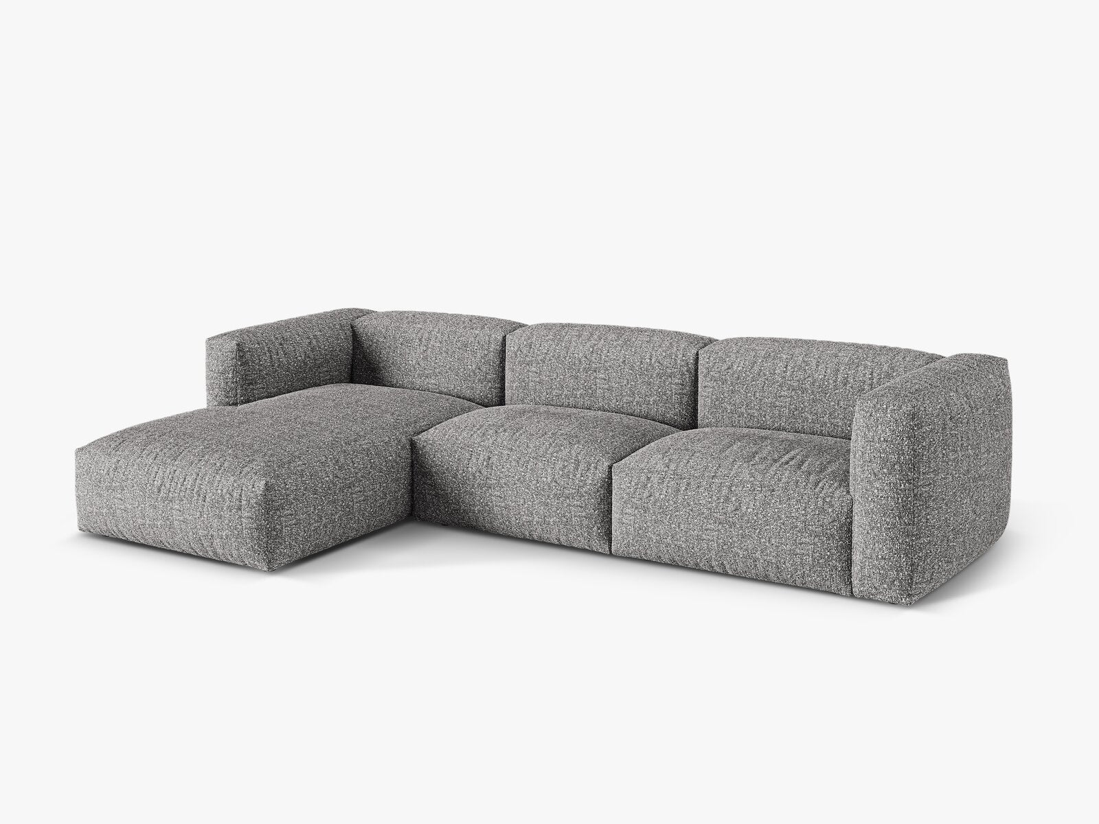 Micadoni Ecksofa Martina 3-Sitzer Links Boucle Monet Graphit