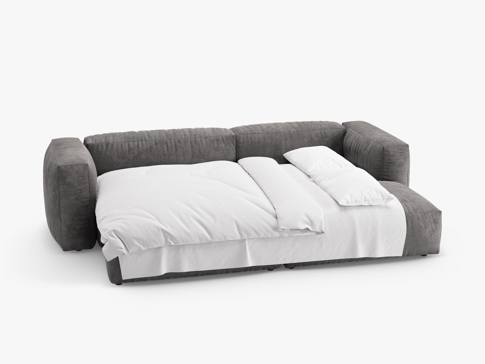 Micadoni Martina Ecksofa 4-Sitzer mit Schlaffunktion Rechts Samt Vogue Grau