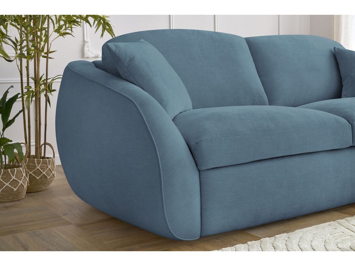 Bobochic Cezanne Schlafsofa 3-Sitzer Stoff Hellblau, Liegefläche 140 × 194 cm