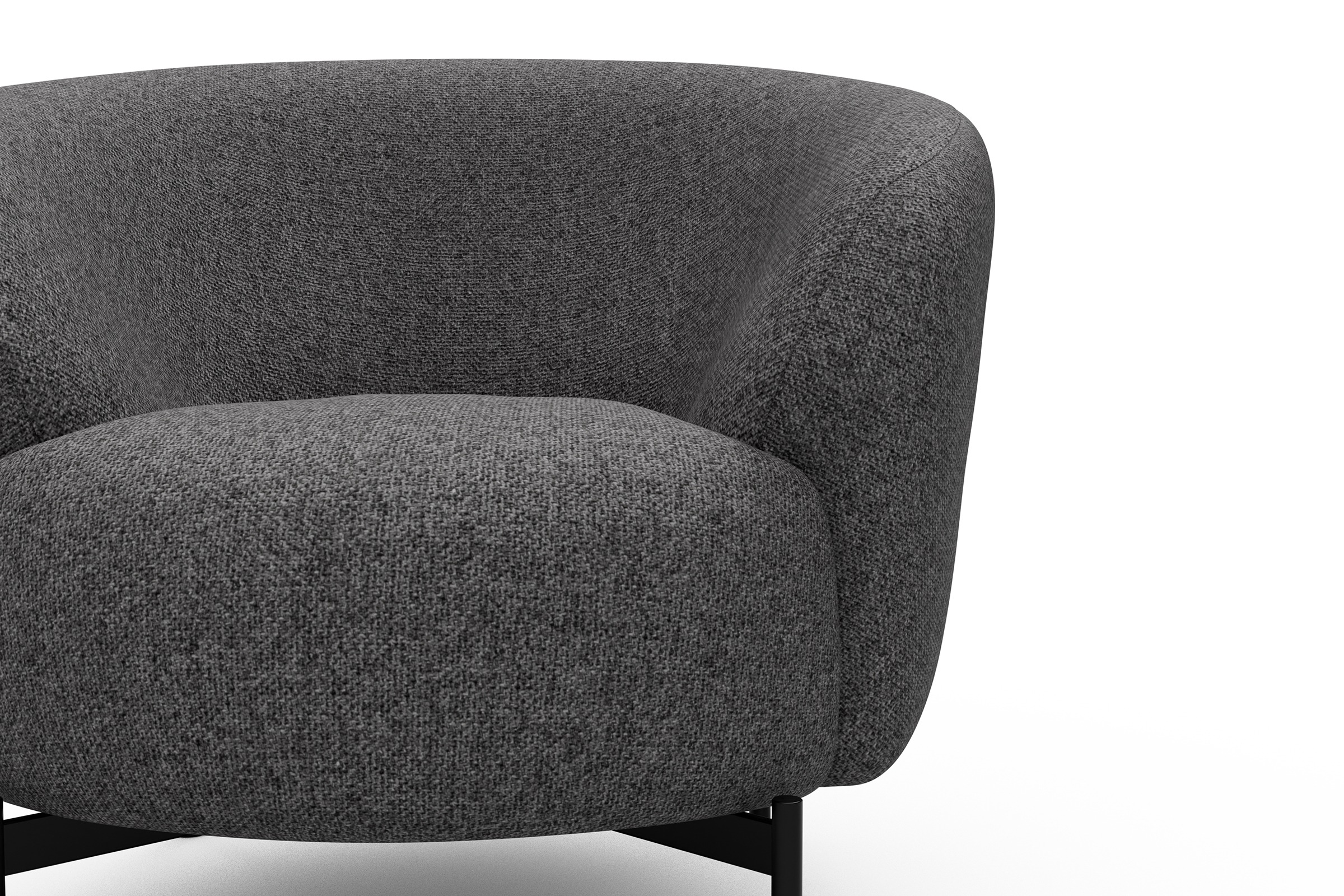 Sessel Ronda X-Metallgestell Schwarz Sama-Antracite