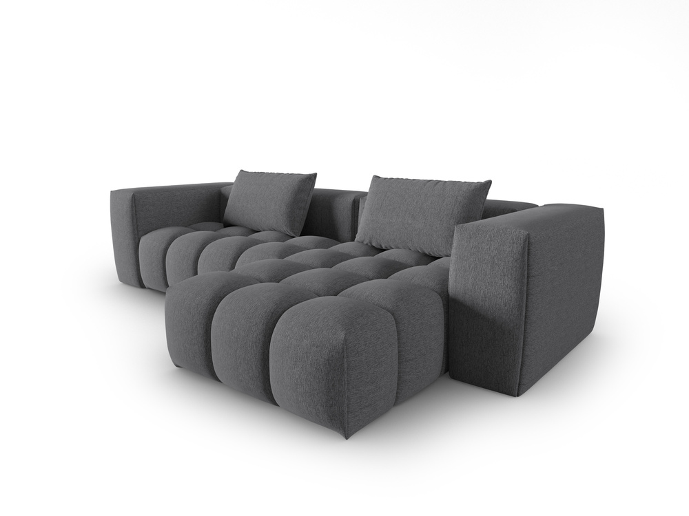 Cosmopolitan Design Ecksofa Verona 3-Sitzer Strukturierter Stoff Sorella Grau Rechts